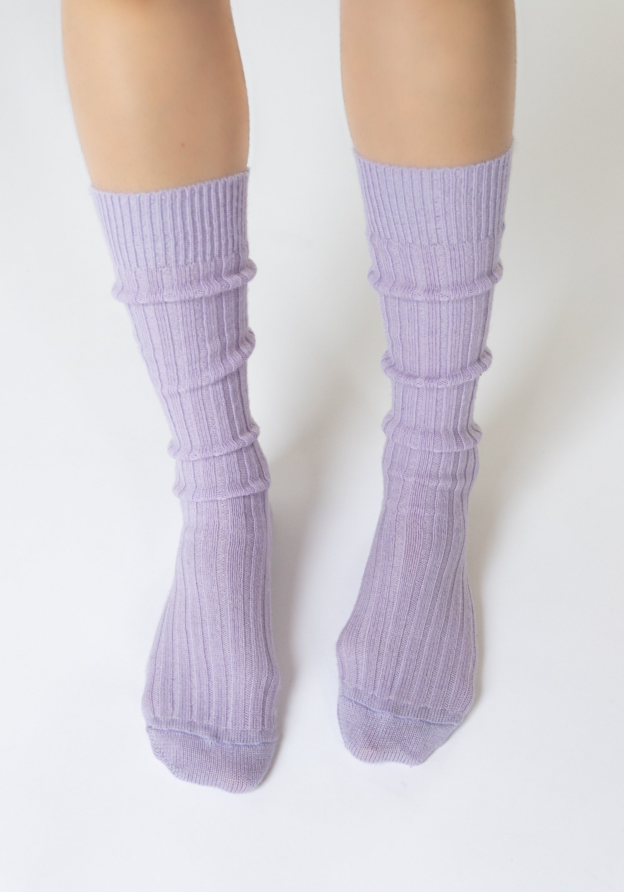 Ribbed College Sock in Lilac