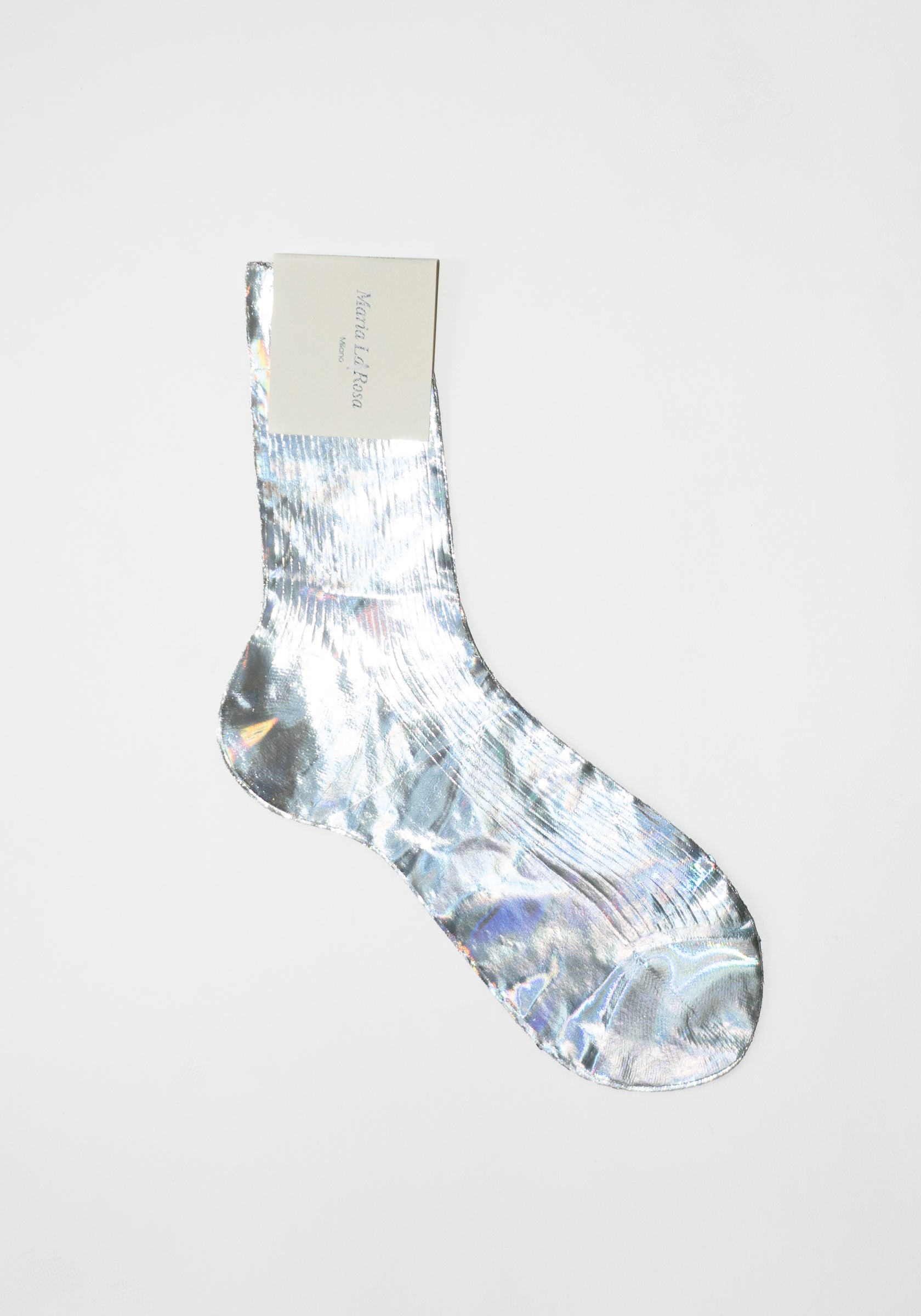 Ribbed Laminated Socks in Ologram
