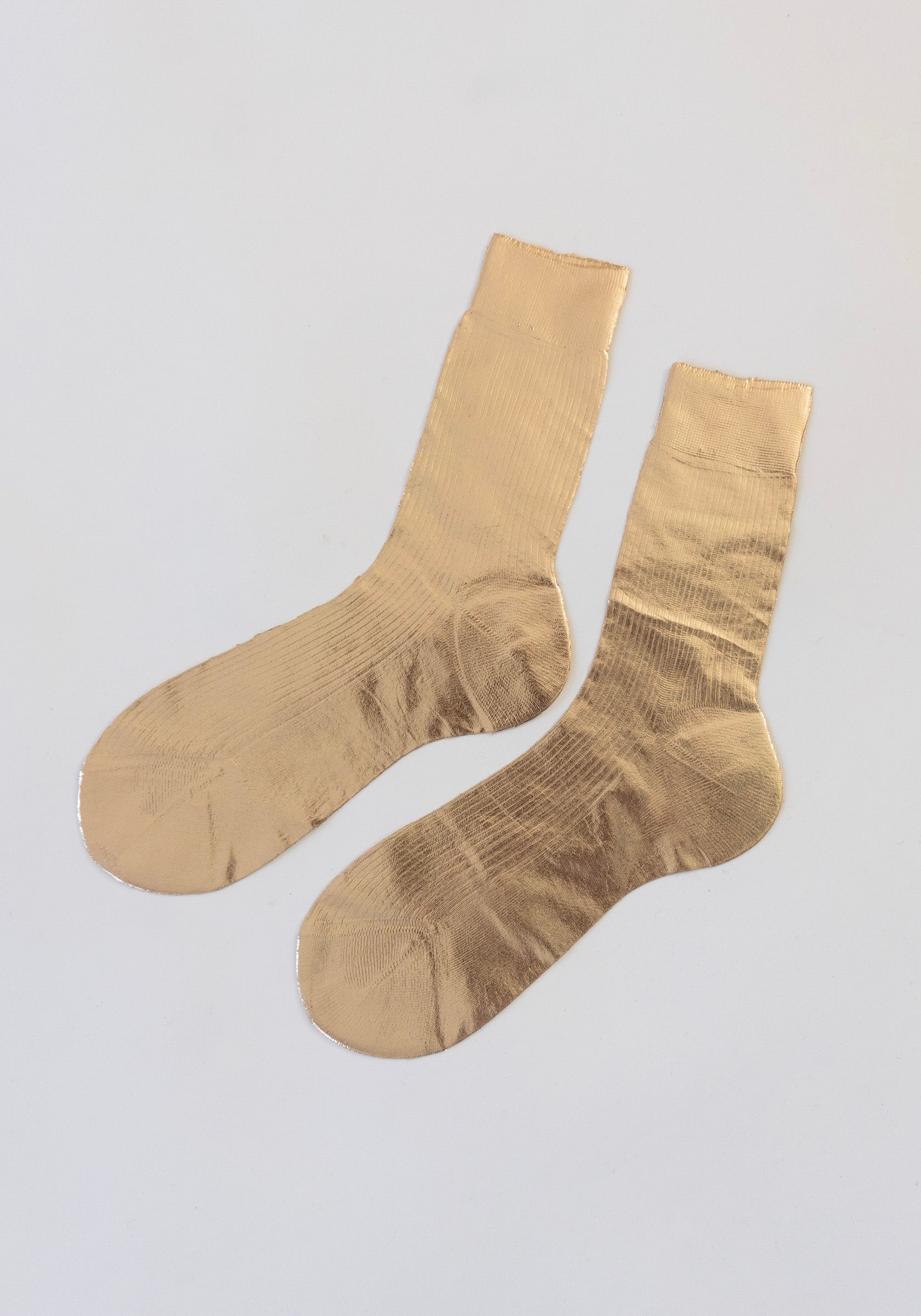 Ribbed Laminated Sock in Platino