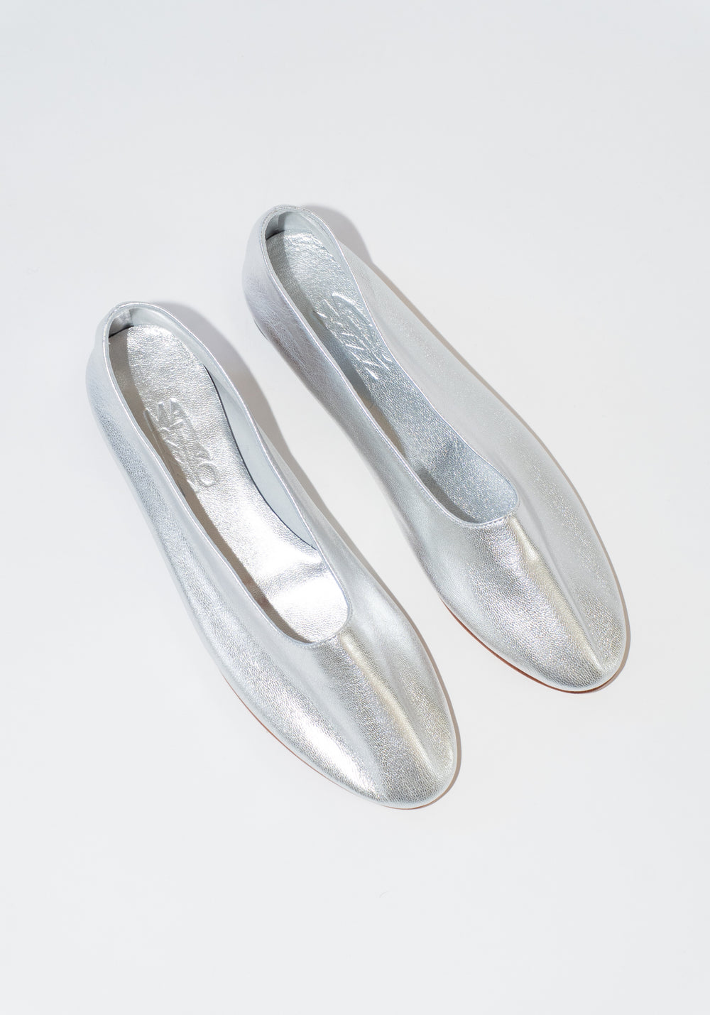 Martiniano Glove Flats in Silver