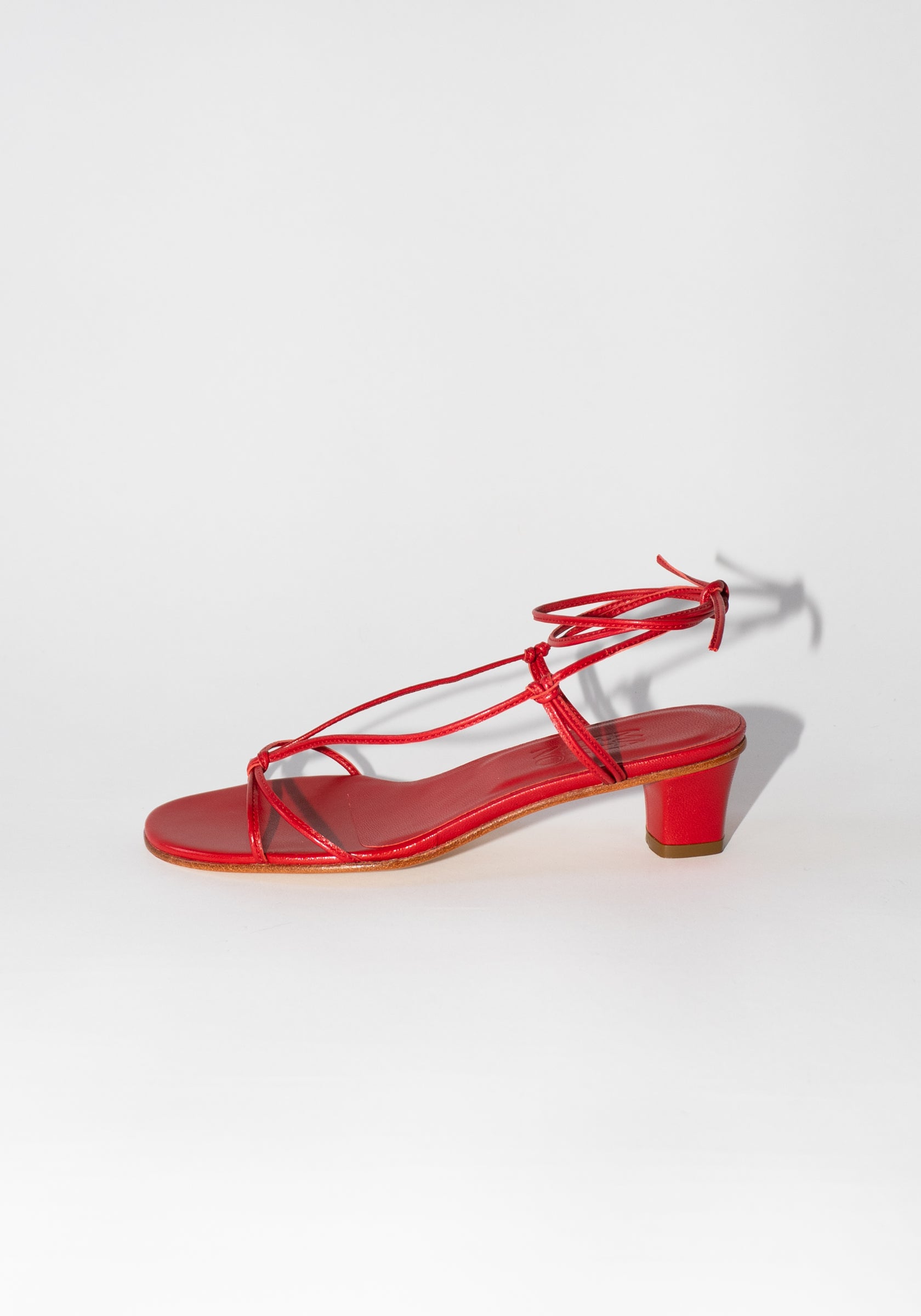 Martiniano Spaghetti Sandals in Red