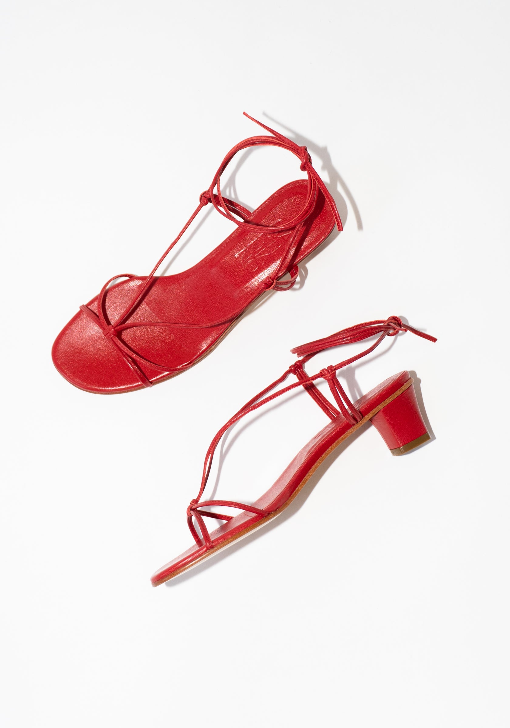 Martiniano Spaghetti Sandals in Red