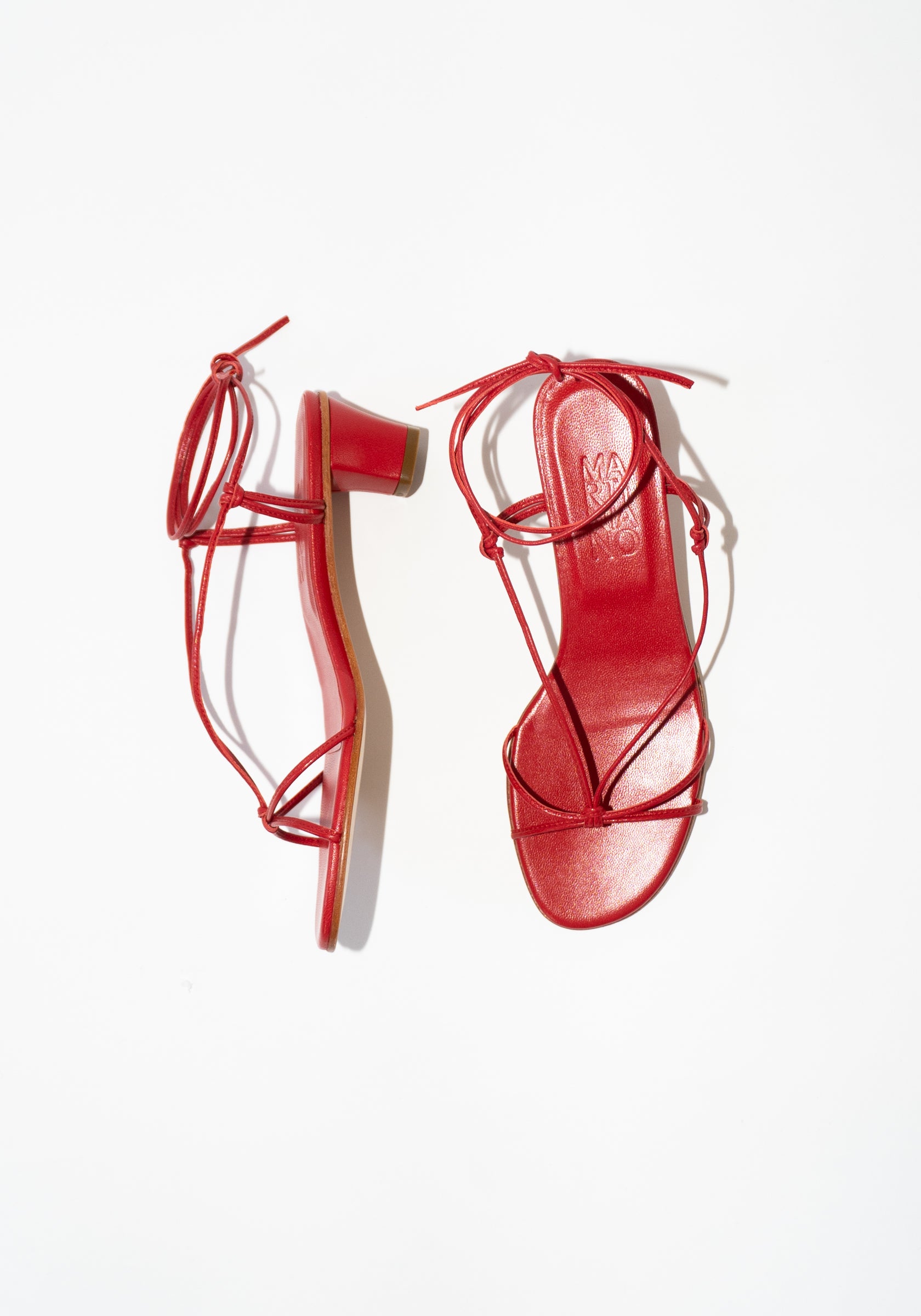 Martiniano Spaghetti Sandals in Red