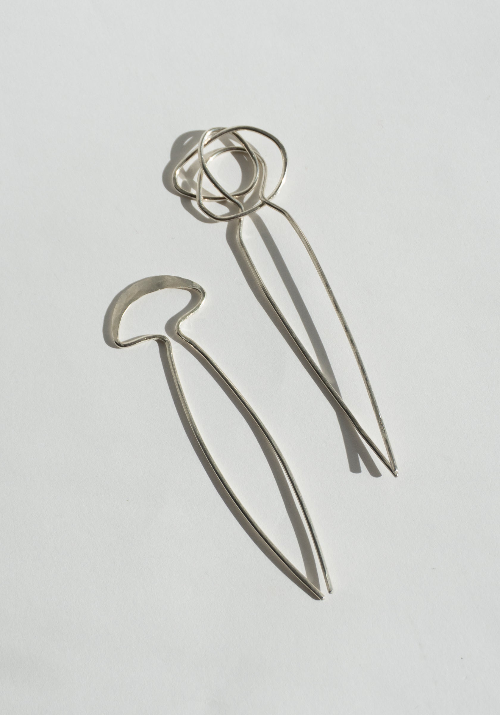 Mary Macgill Line Drawing Hair Pin in Sterling Silver
