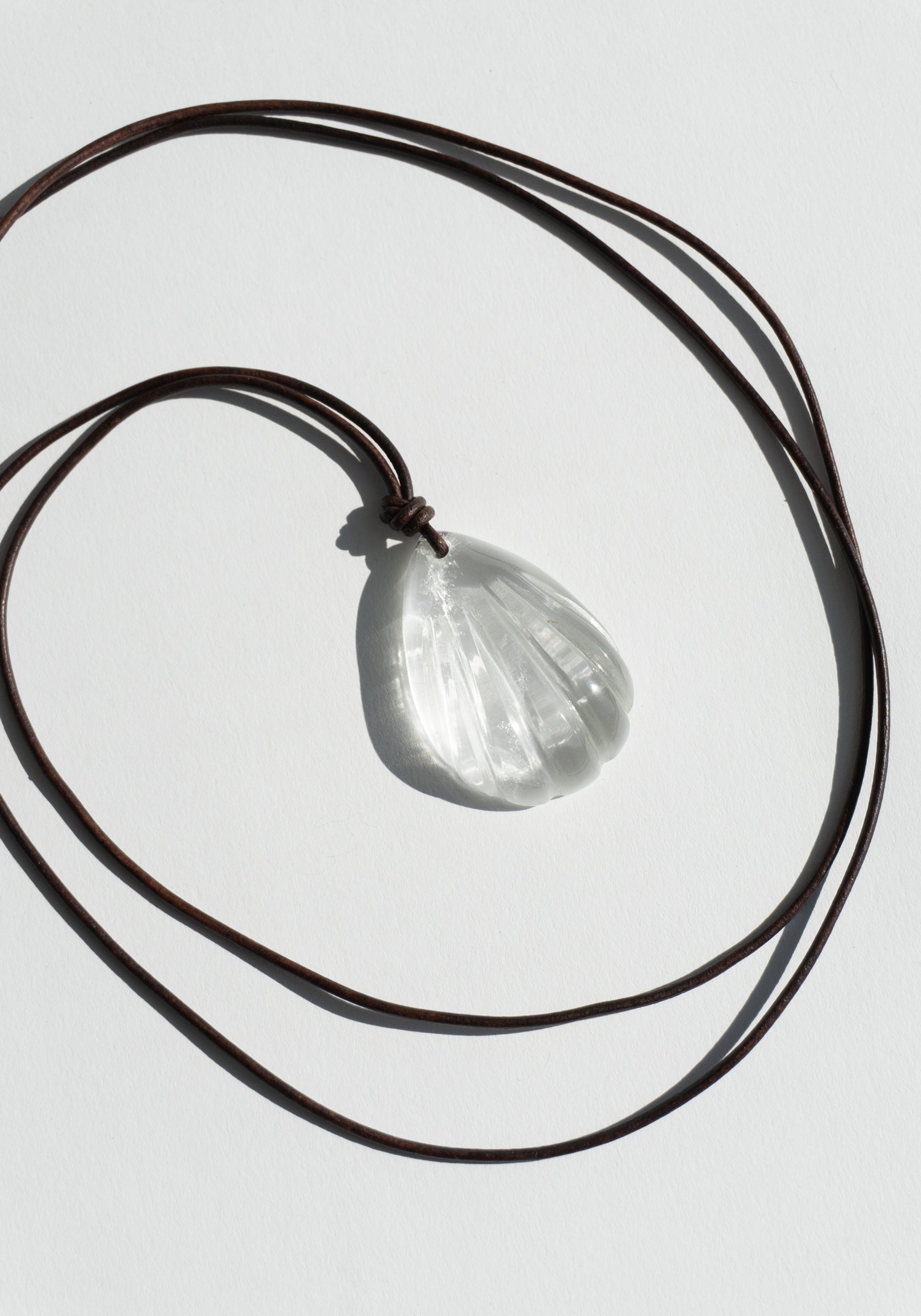 Matthew Swope Carved Crystal Shell Necklace