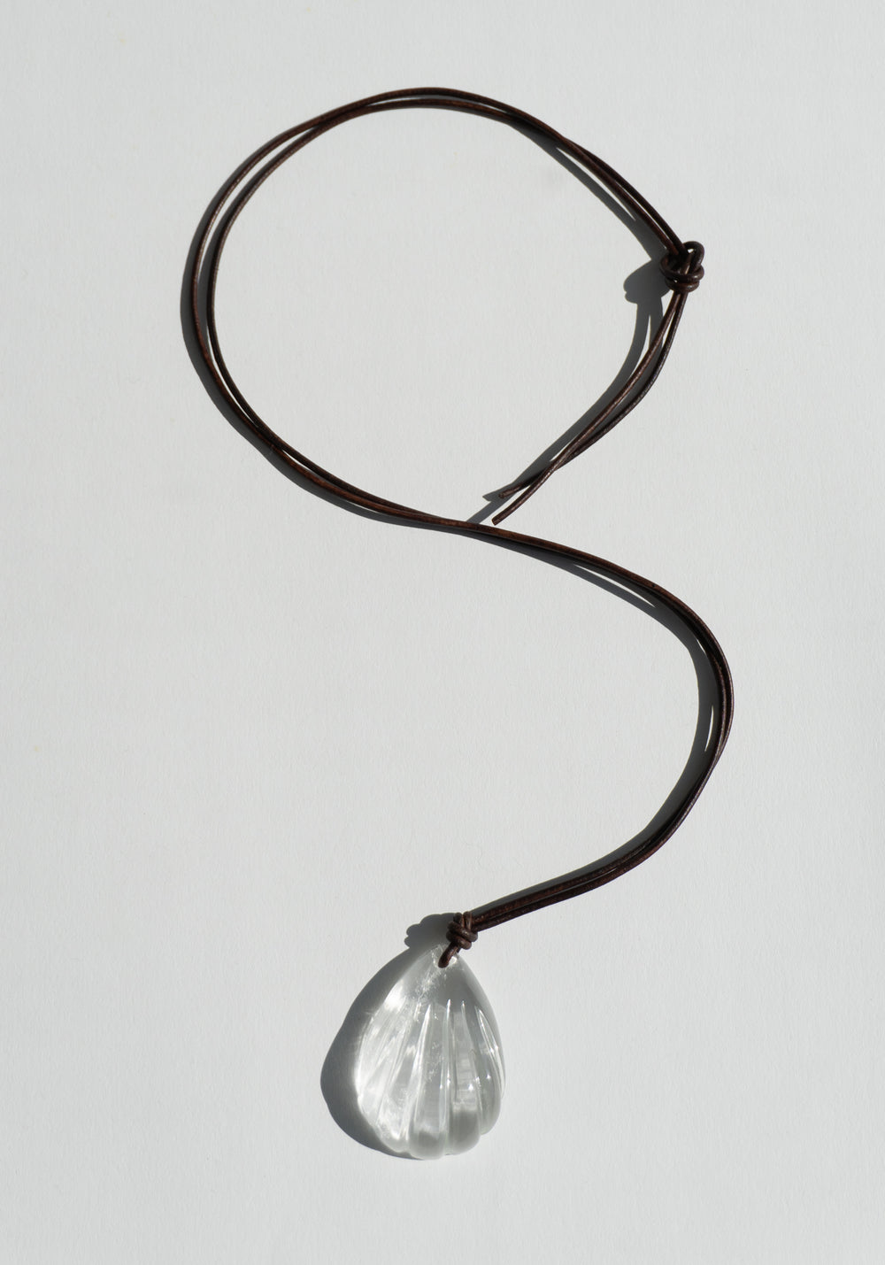 Matthew Swope Carved Crystal Shell Necklace