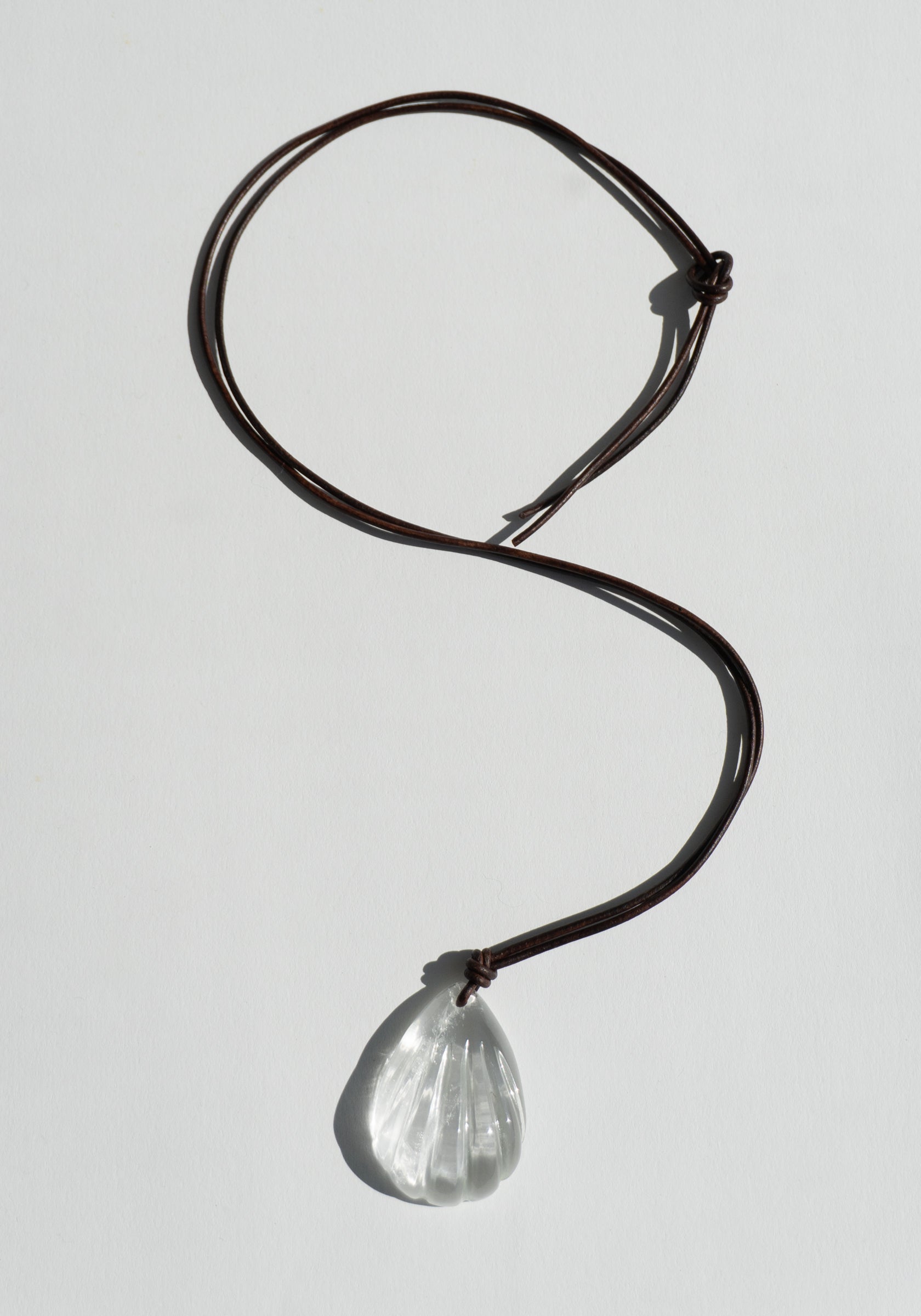 Matthew Swope Carved Crystal Shell Necklace