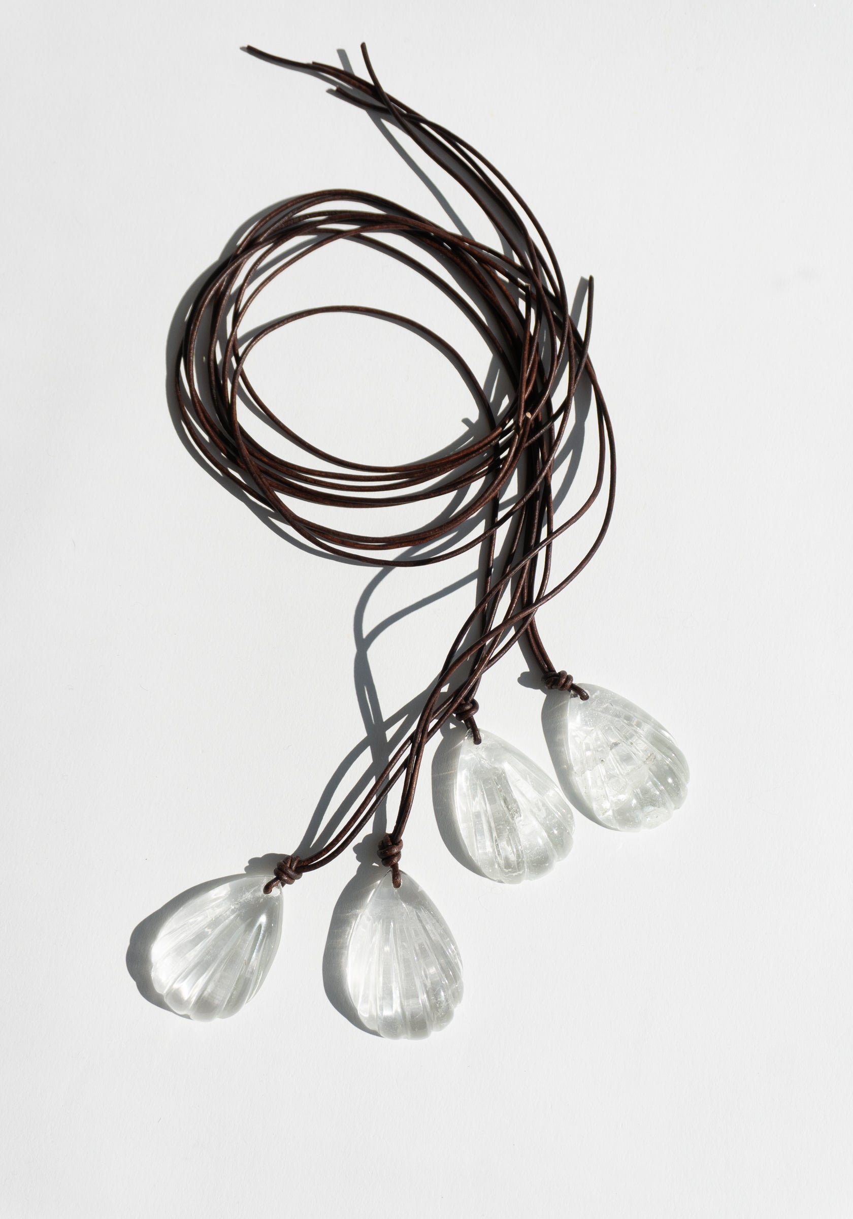 Matthew Swope Carved Crystal Shell Necklace