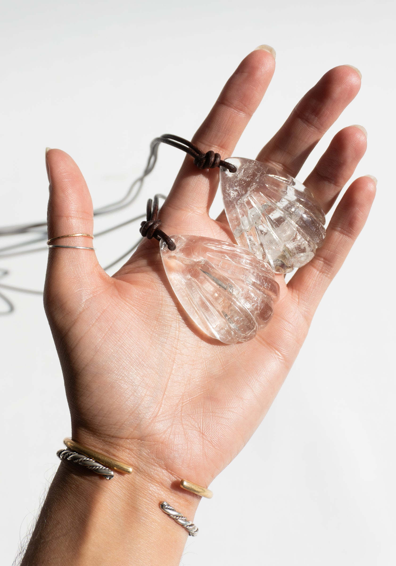 Matthew Swope Carved Crystal Shell Necklace