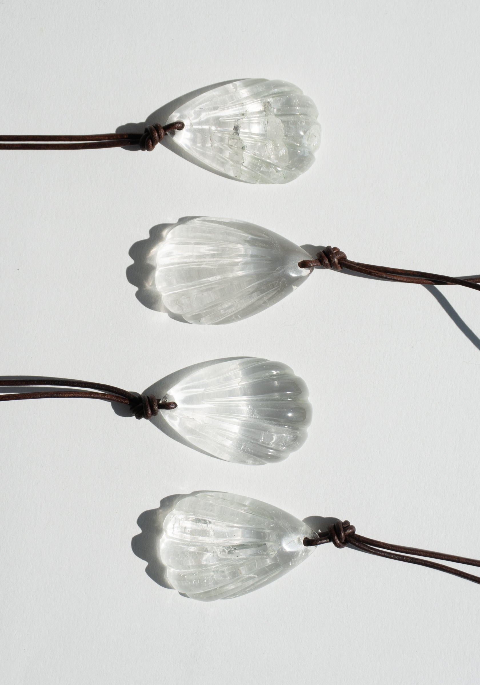 Matthew Swope Carved Crystal Shell Necklace