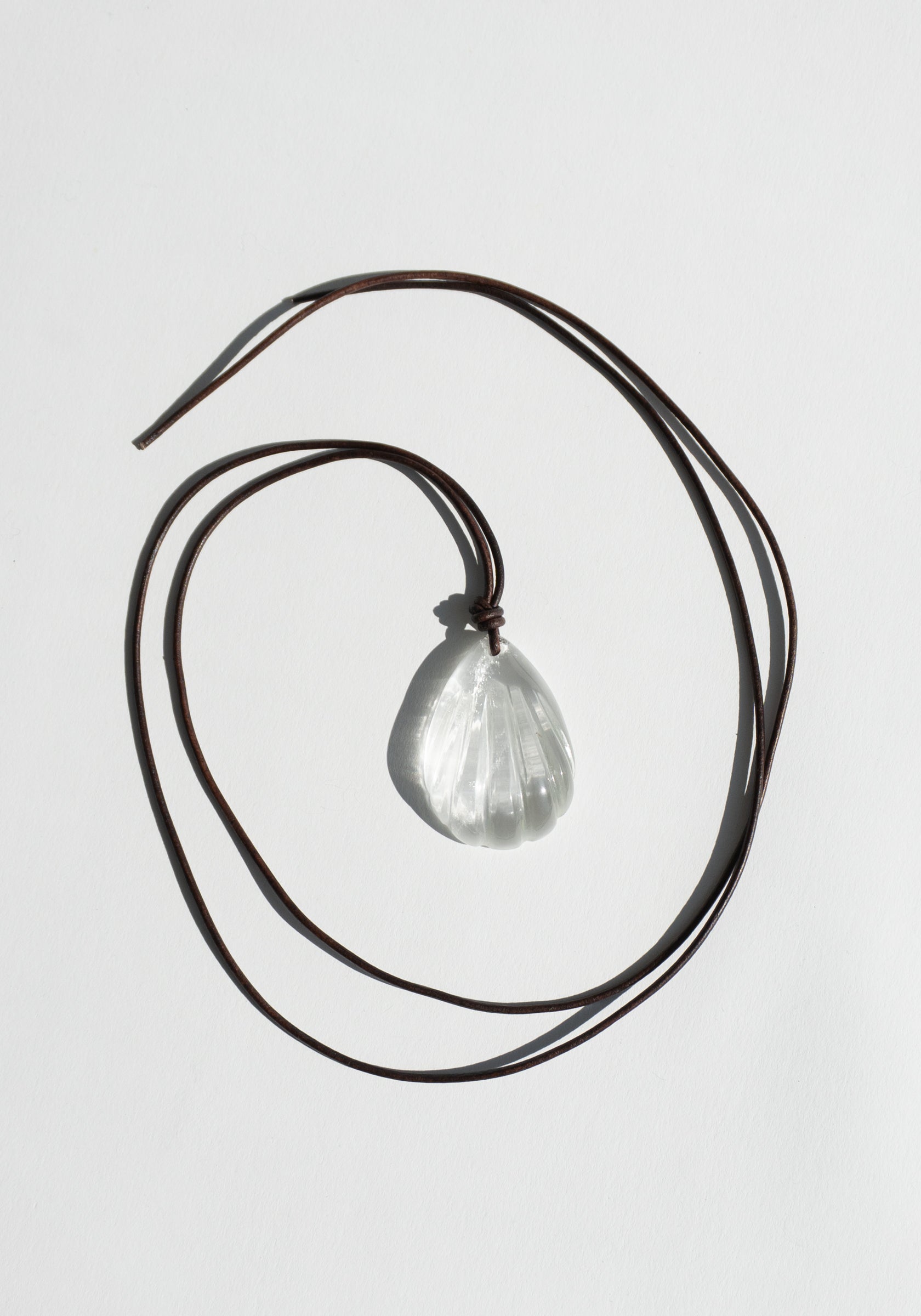 Matthew Swope Carved Crystal Shell Necklace