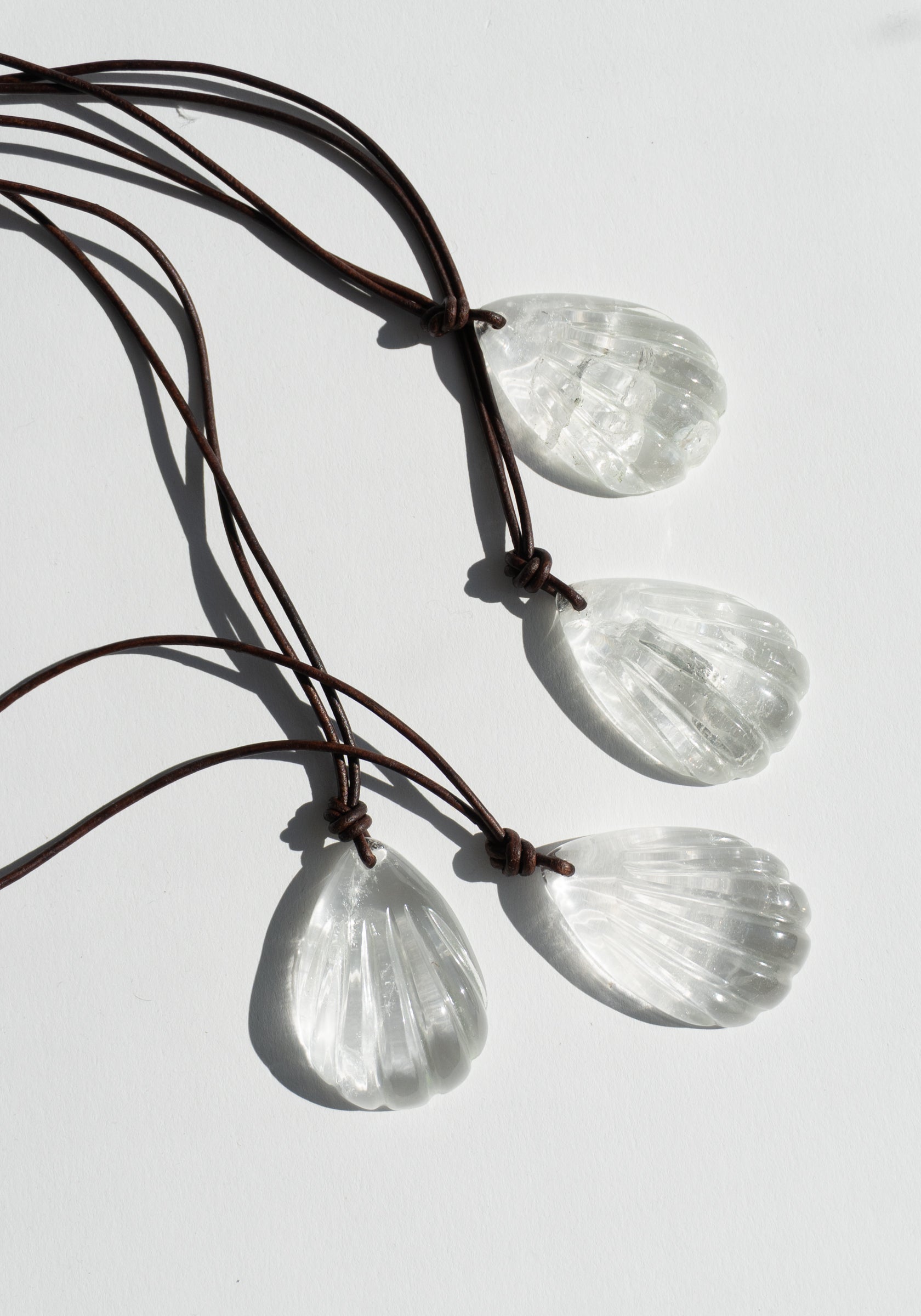 Matthew Swope Carved Crystal Shell Necklace