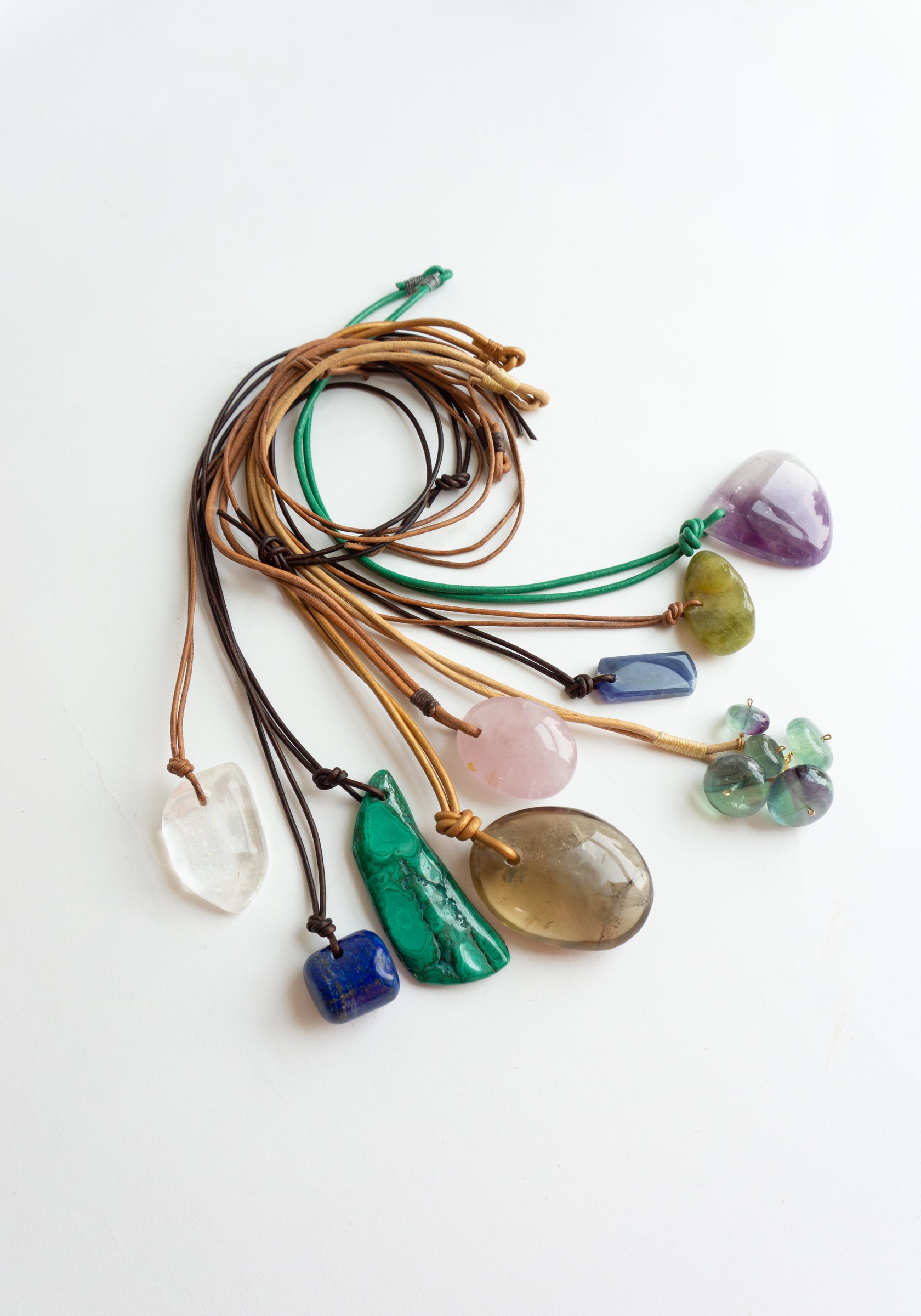 Matthew Swope Jewelry Rock Crystal and Smokey Quartz Necklaces