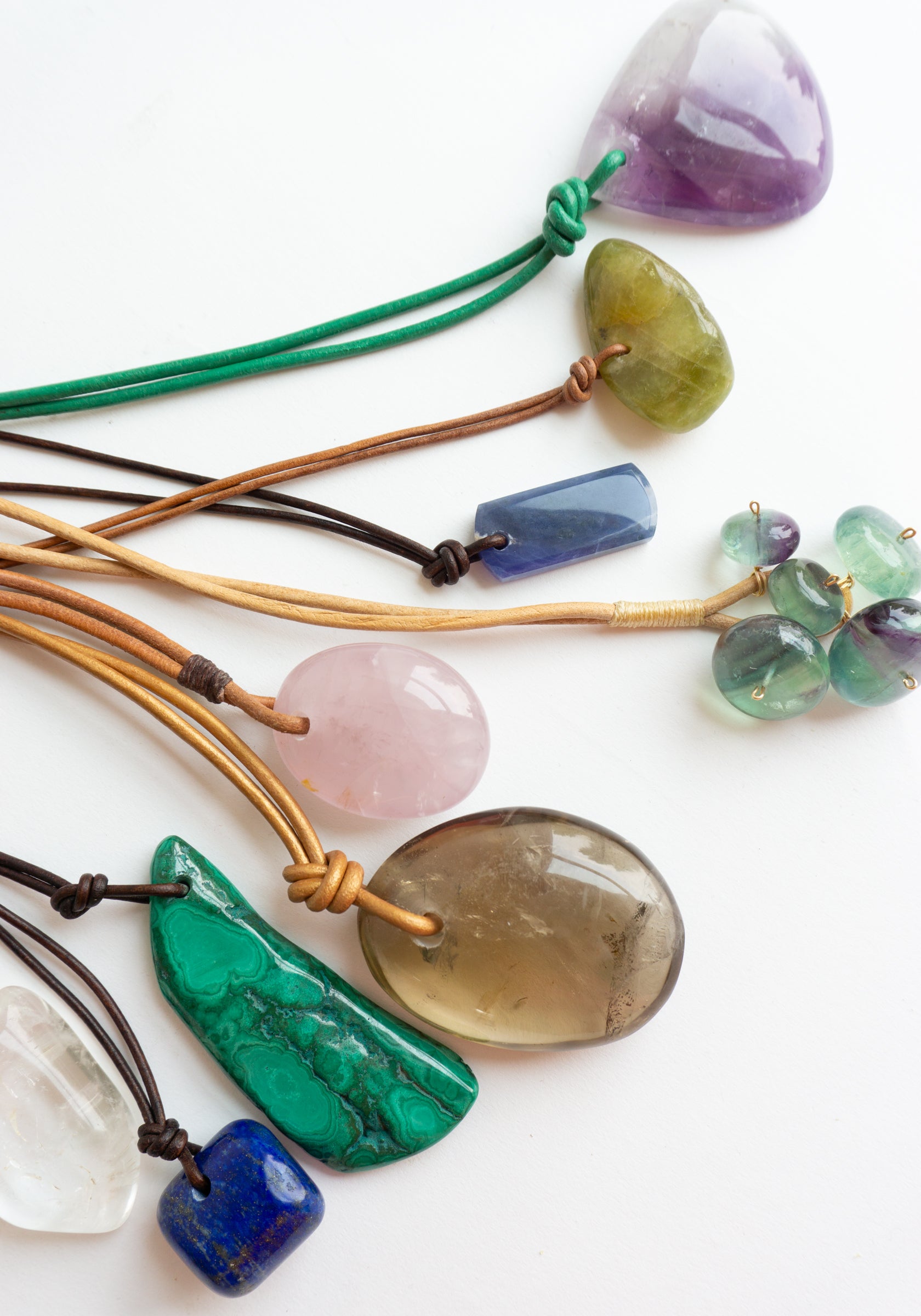 Matthew Swope Jewelry Rock Crystal and Smokey Quartz Necklaces