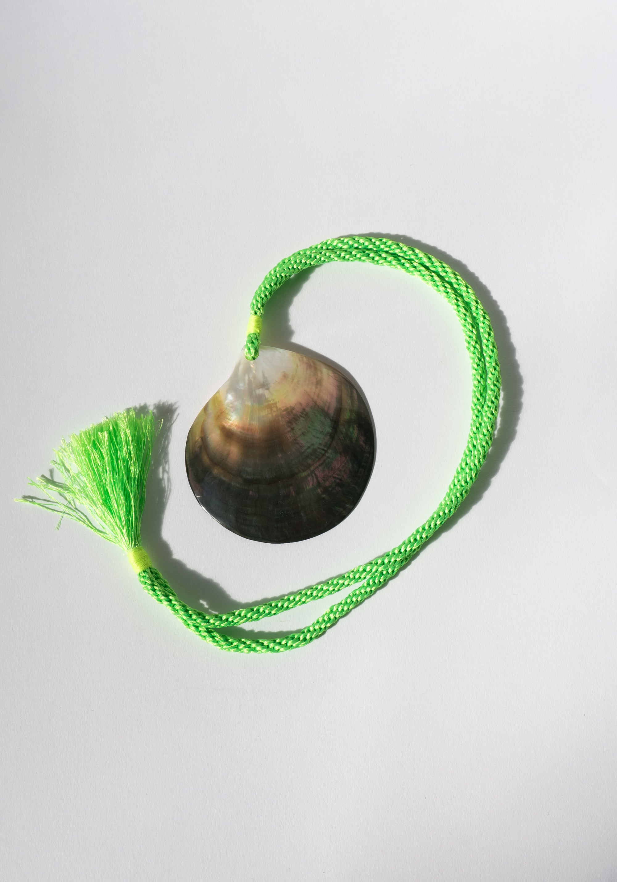 Matthew Swope Abalone Shell Necklace on Handmade Neon Cord