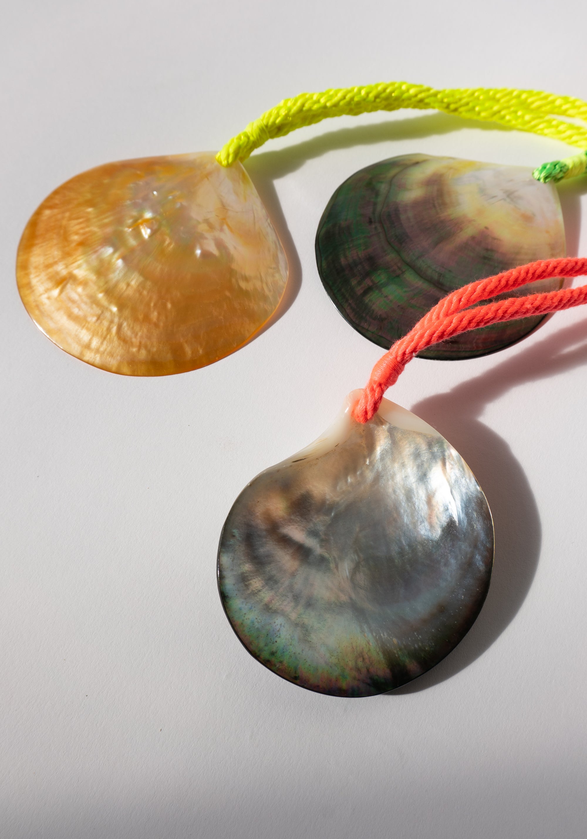 Matthew Swope Abalone Shell Necklace on Handmade Neon Cord