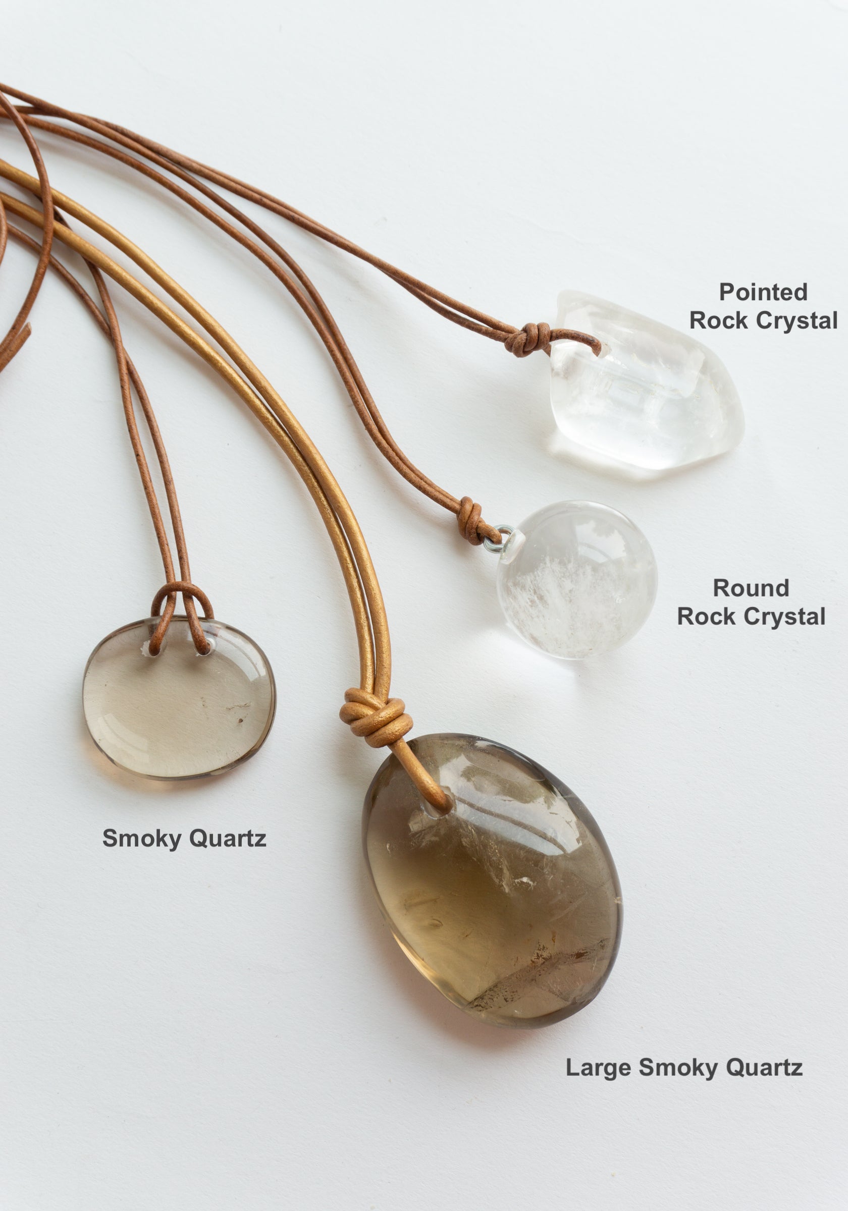 Matthew Swope Jewelry Rock Crystal and Smokey Quartz Necklaces
