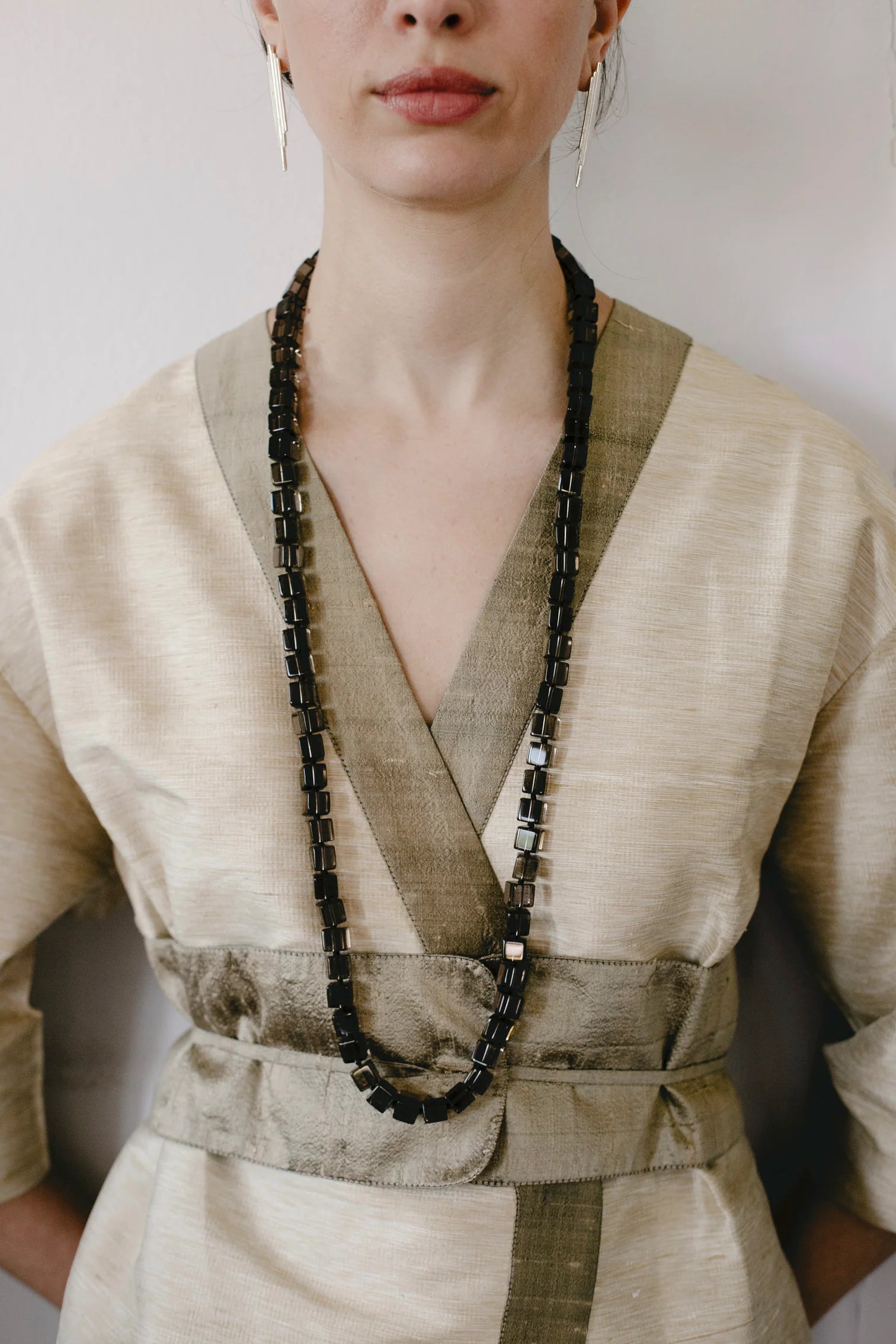 Tina Smokey Quartz Cube Necklace
