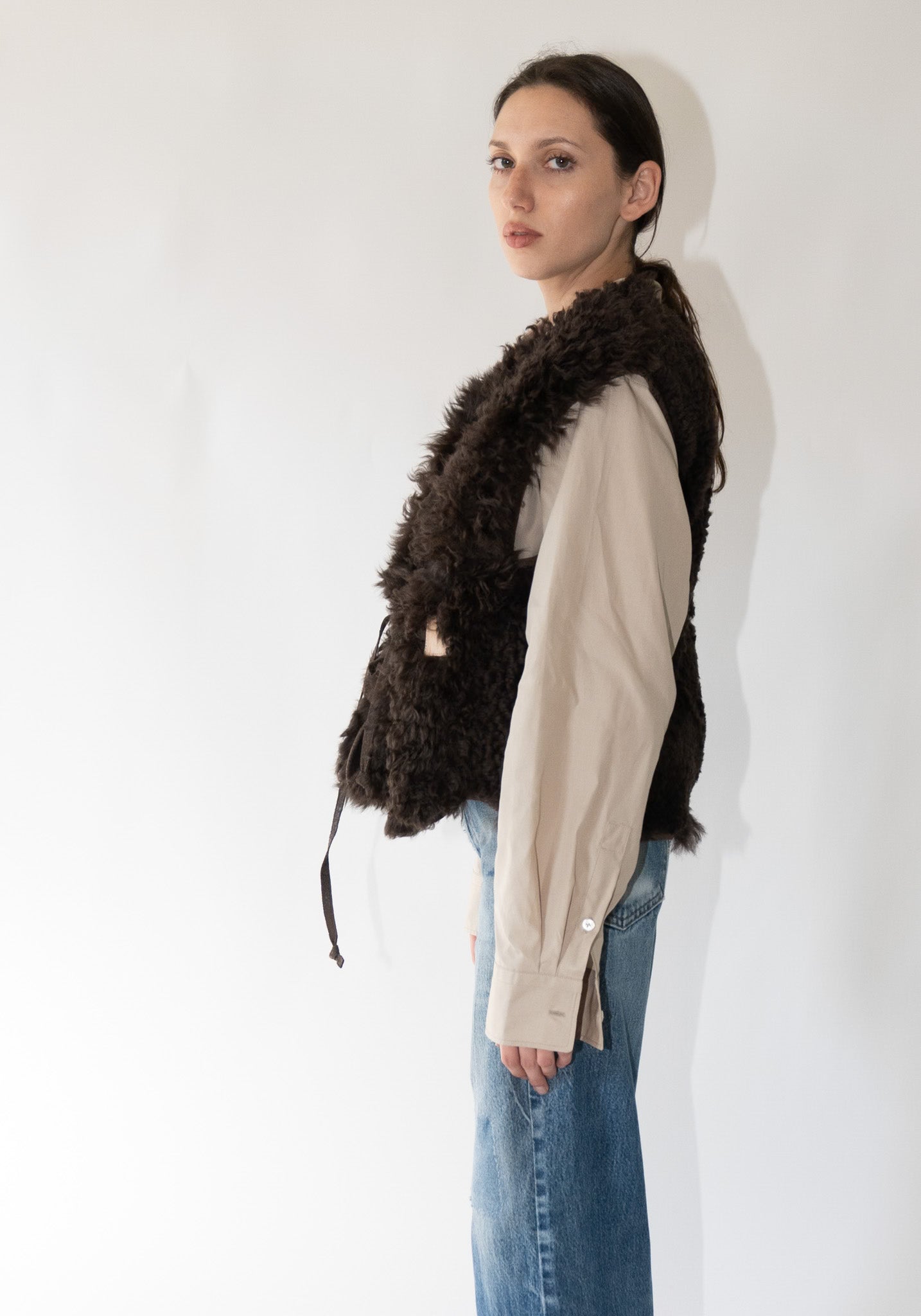 Milena Silvano Transitional Vest in Licorice