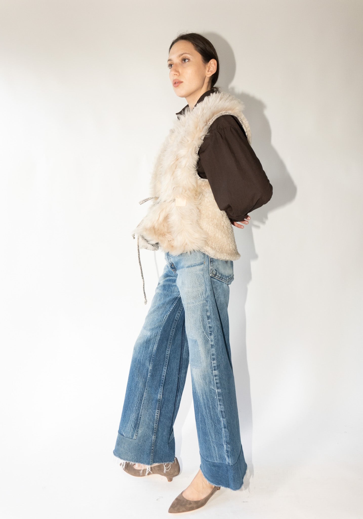 Milena Silvano Transitional Vest in Classic Cream