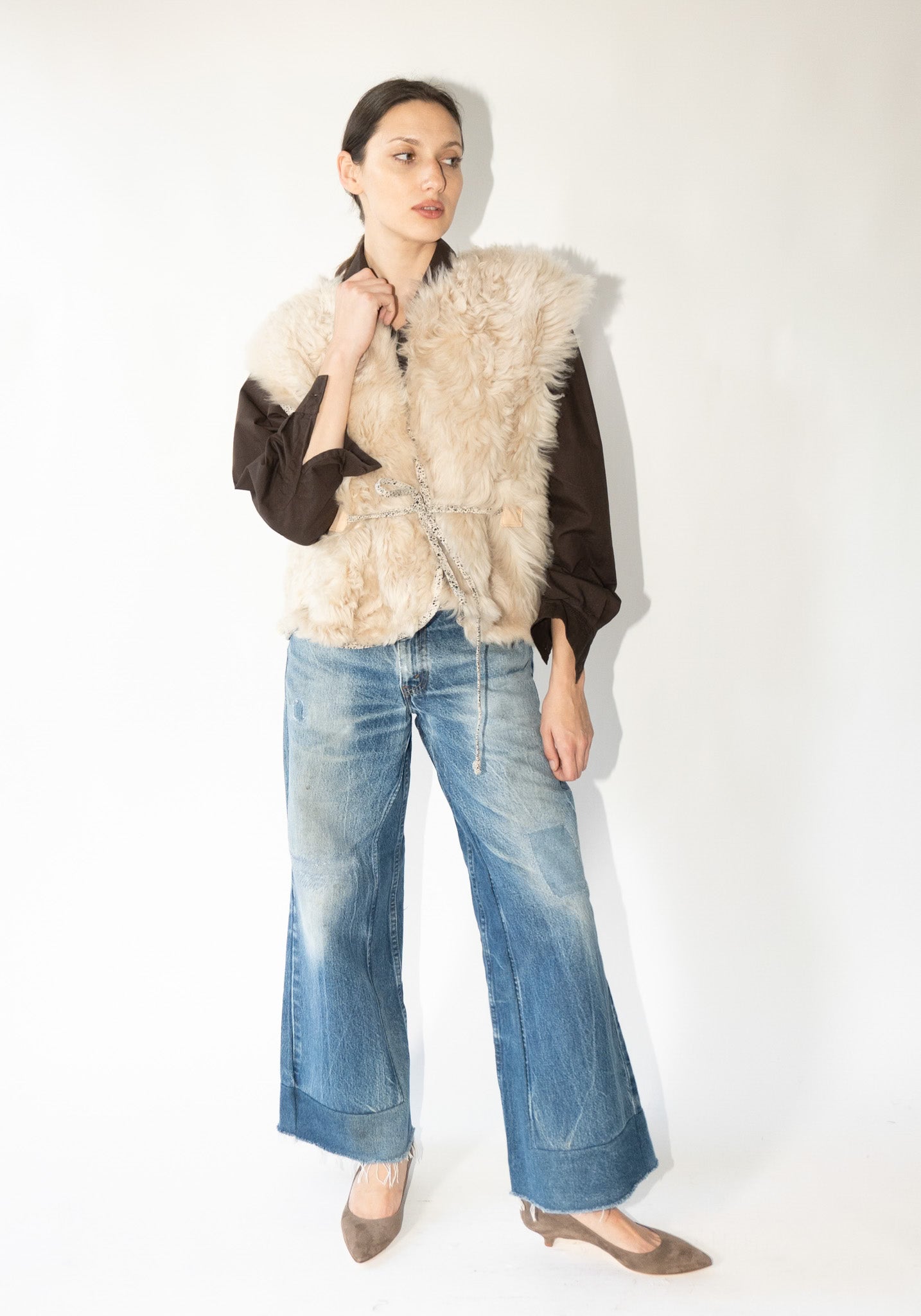 Milena Silvano Transitional Vest in Classic Cream