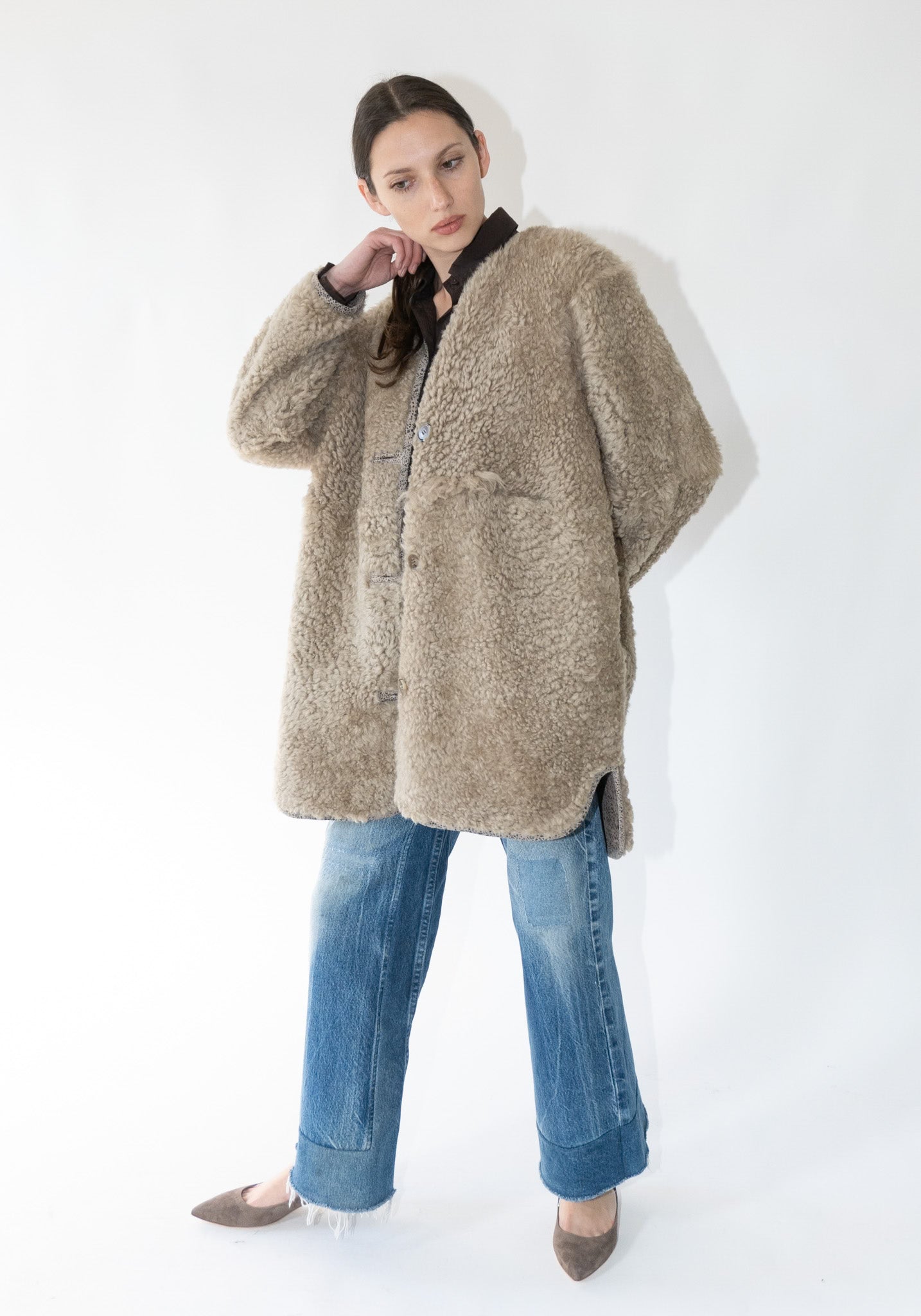 Milena Silvano Moon Coat in Tonal Reishi