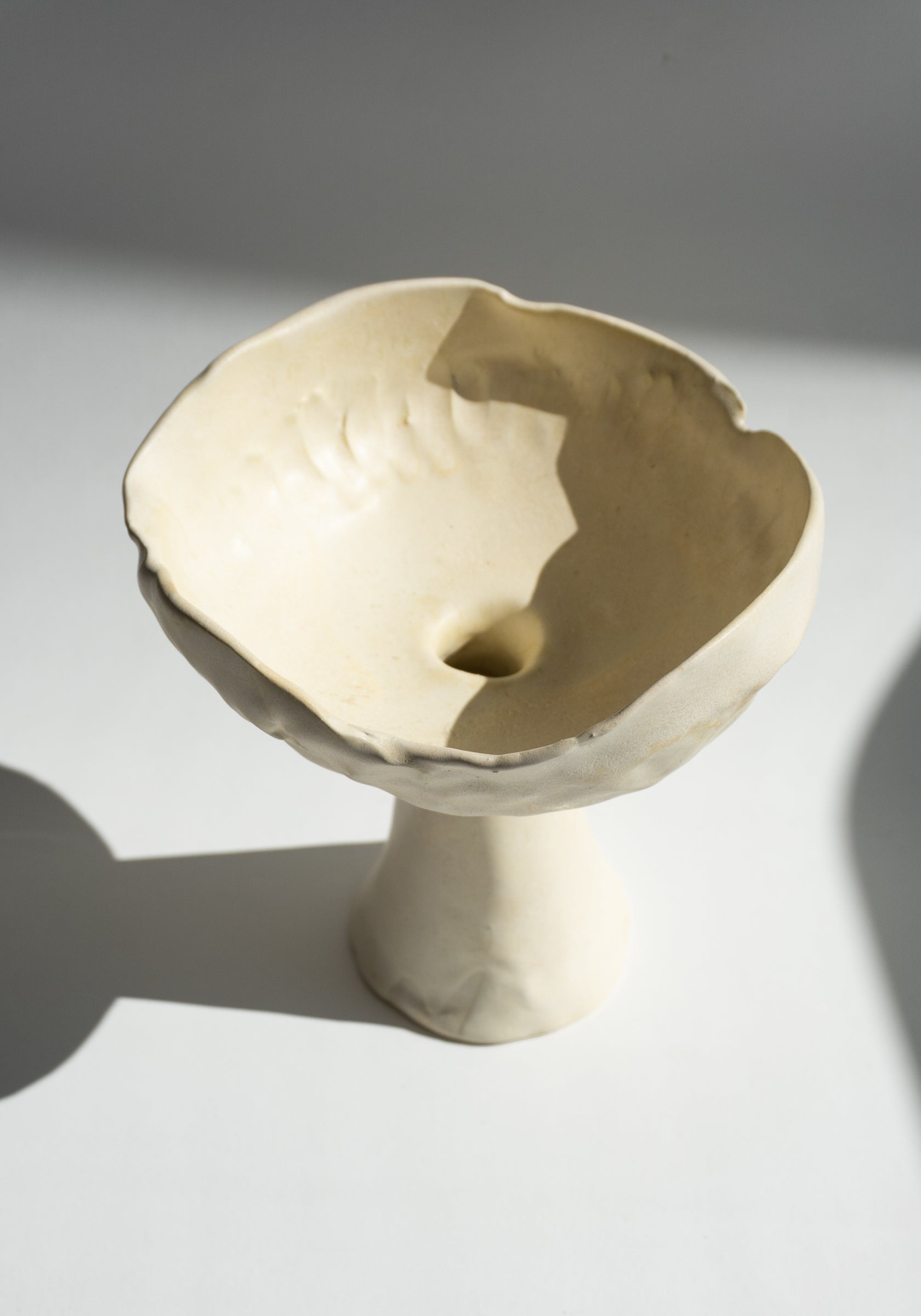 Mondays Ceramics Cream Porcelain Pedestal Vase