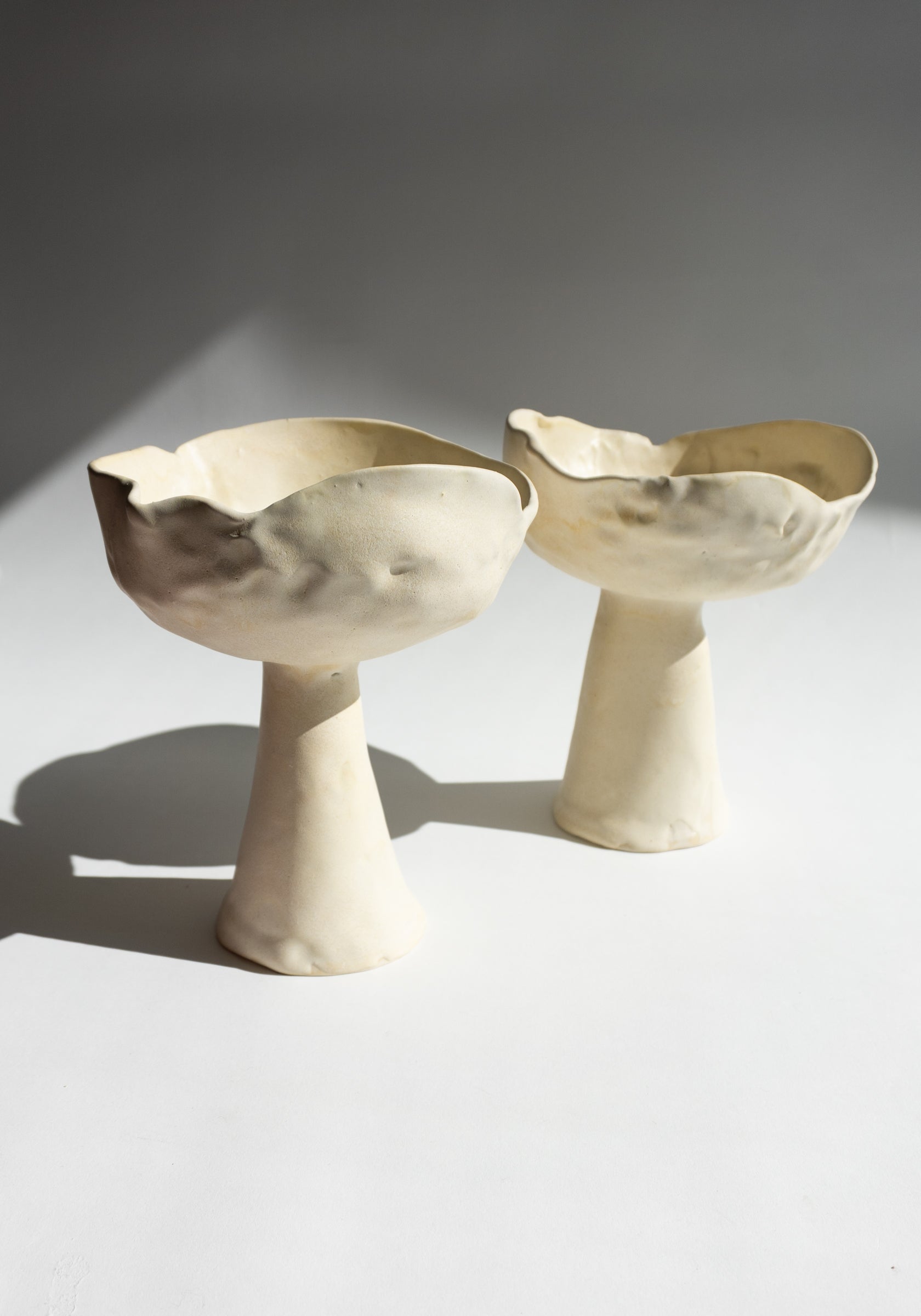 Mondays Ceramics Cream Porcelain Pedestal Vase