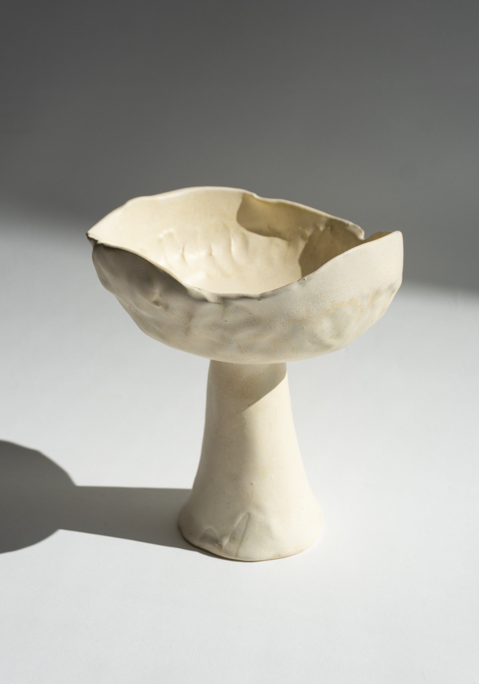 Mondays Ceramics Cream Porcelain Pedestal Vase