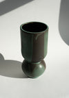Mondays Ceramics Green Ball Vase in Green Patina on Umber