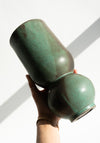 Mondays Ceramics Green Ball Vase in Green Patina on Umber