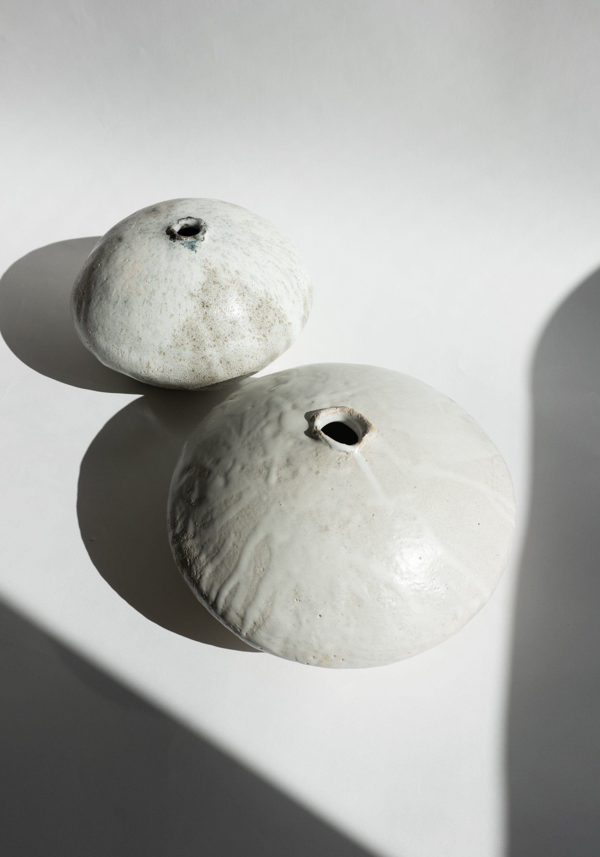 Mondays Ceramics Large Moon Vase in White Drip