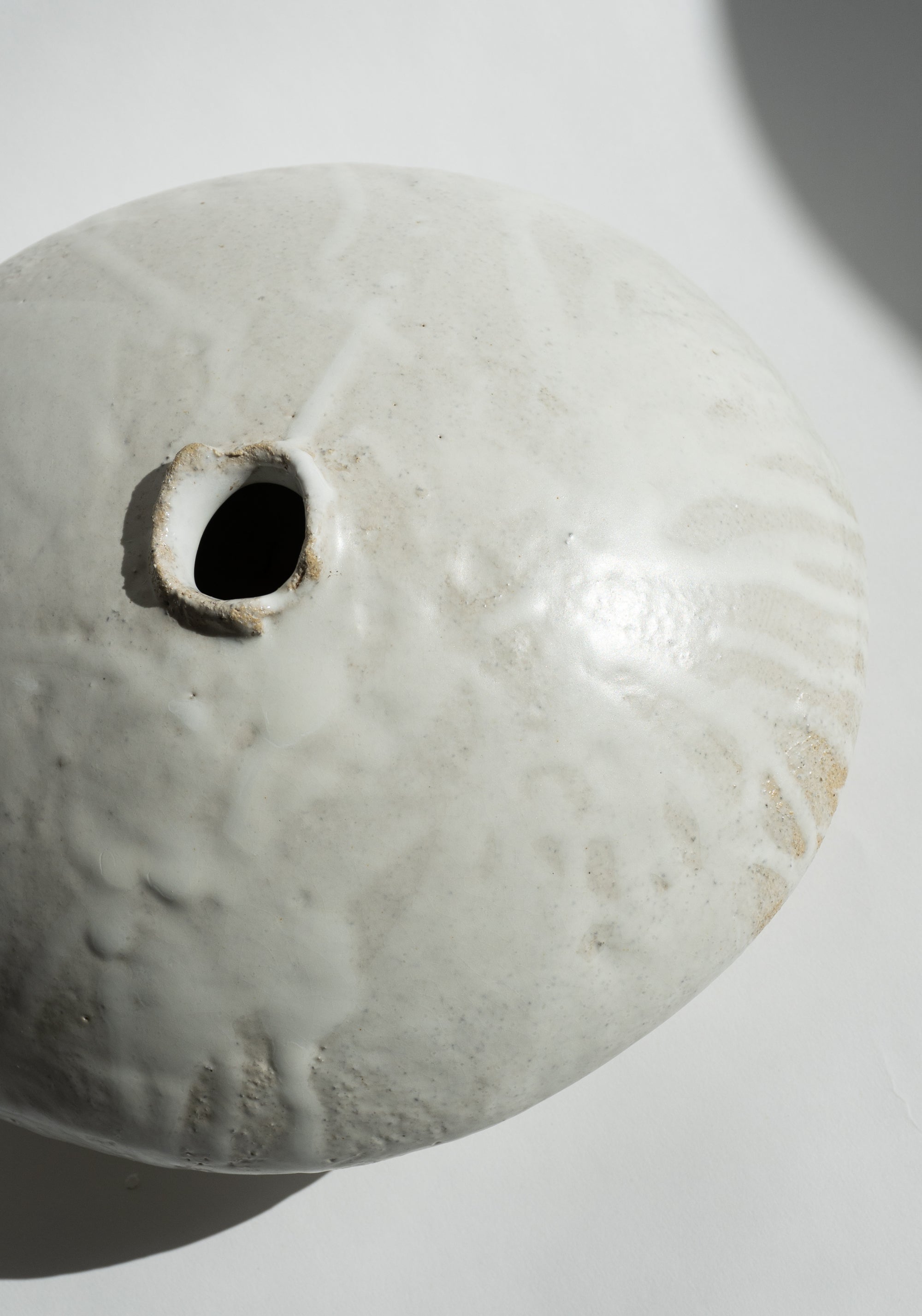 Mondays Ceramics Large Moon Vase in White Drip