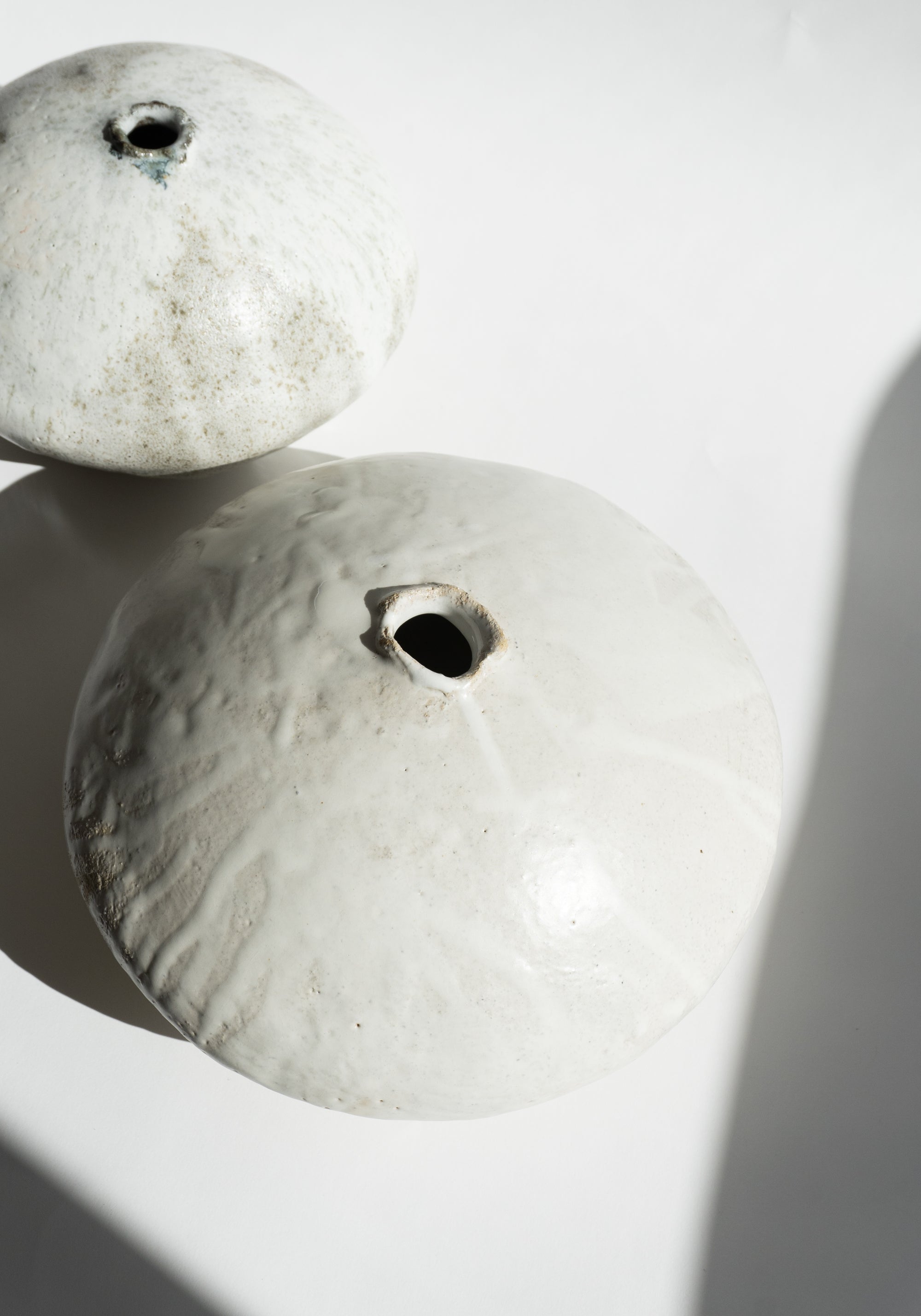 Mondays Ceramics Large Moon Vase in White Drip