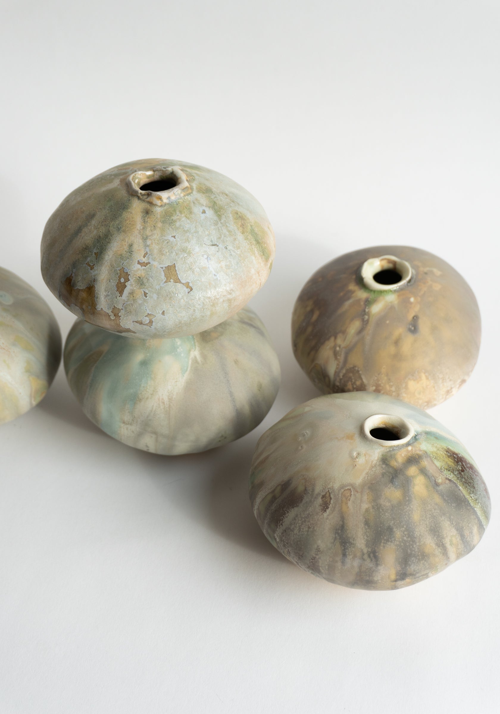 Mondays Ceramics Mini Moon Vases in Soda-Fired Porcelain