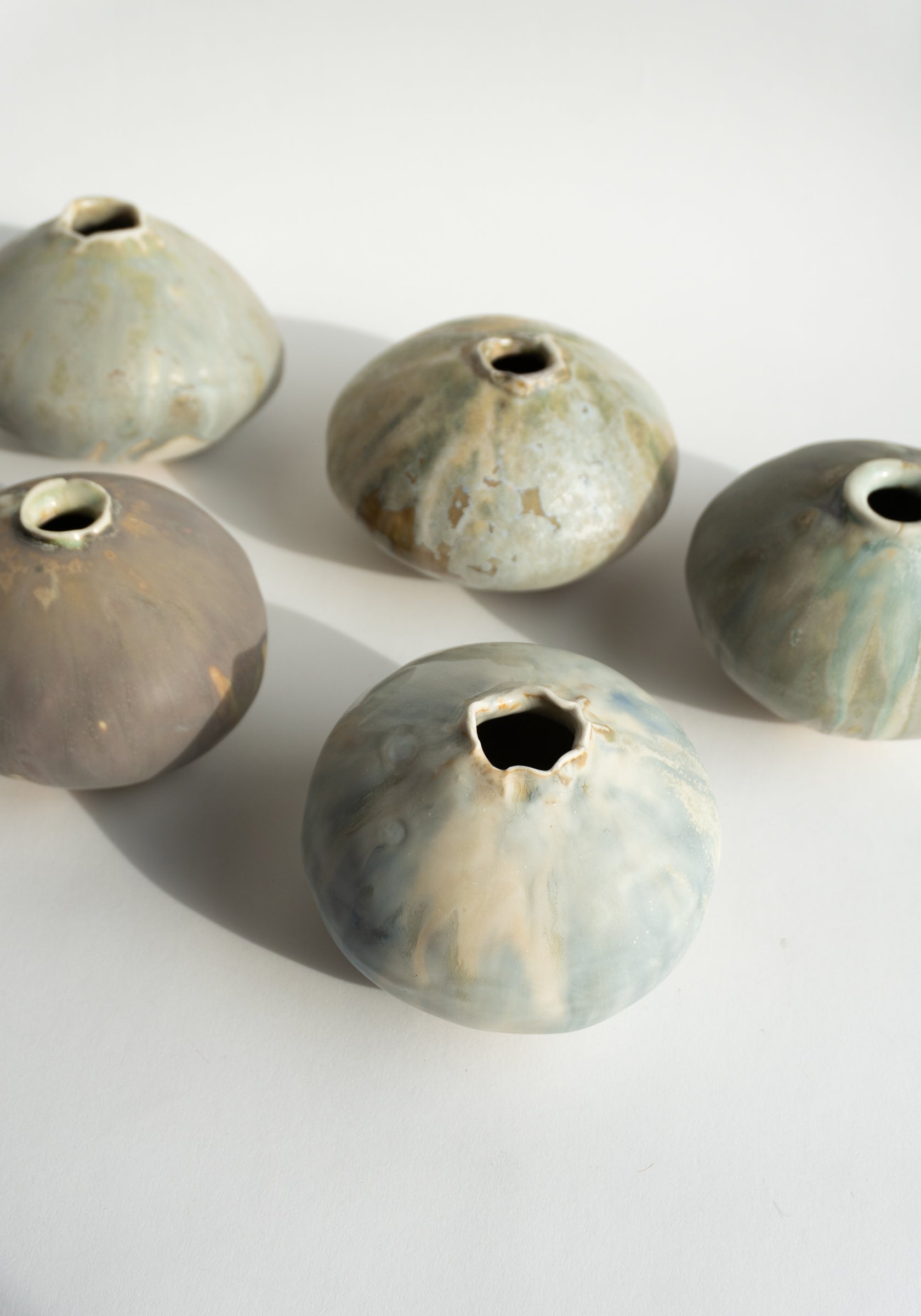 Mondays Ceramics Mini Moon Vases in Soda-Fired Porcelain