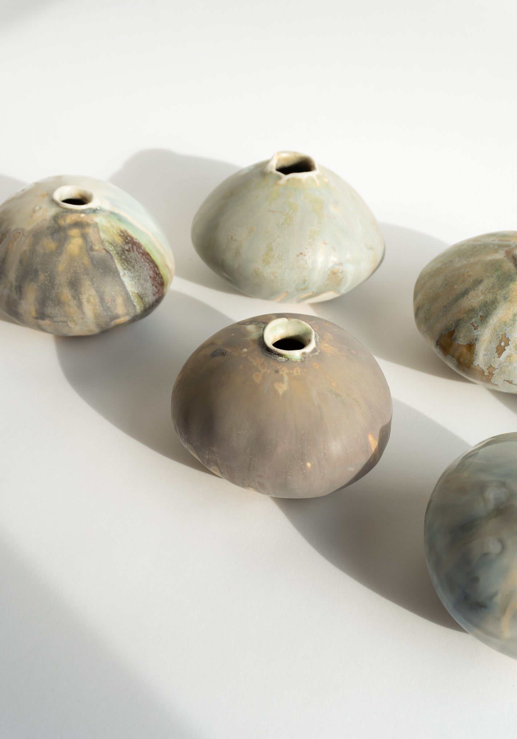 Mondays Ceramics Mini Moon Vases in Soda-Fired Porcelain