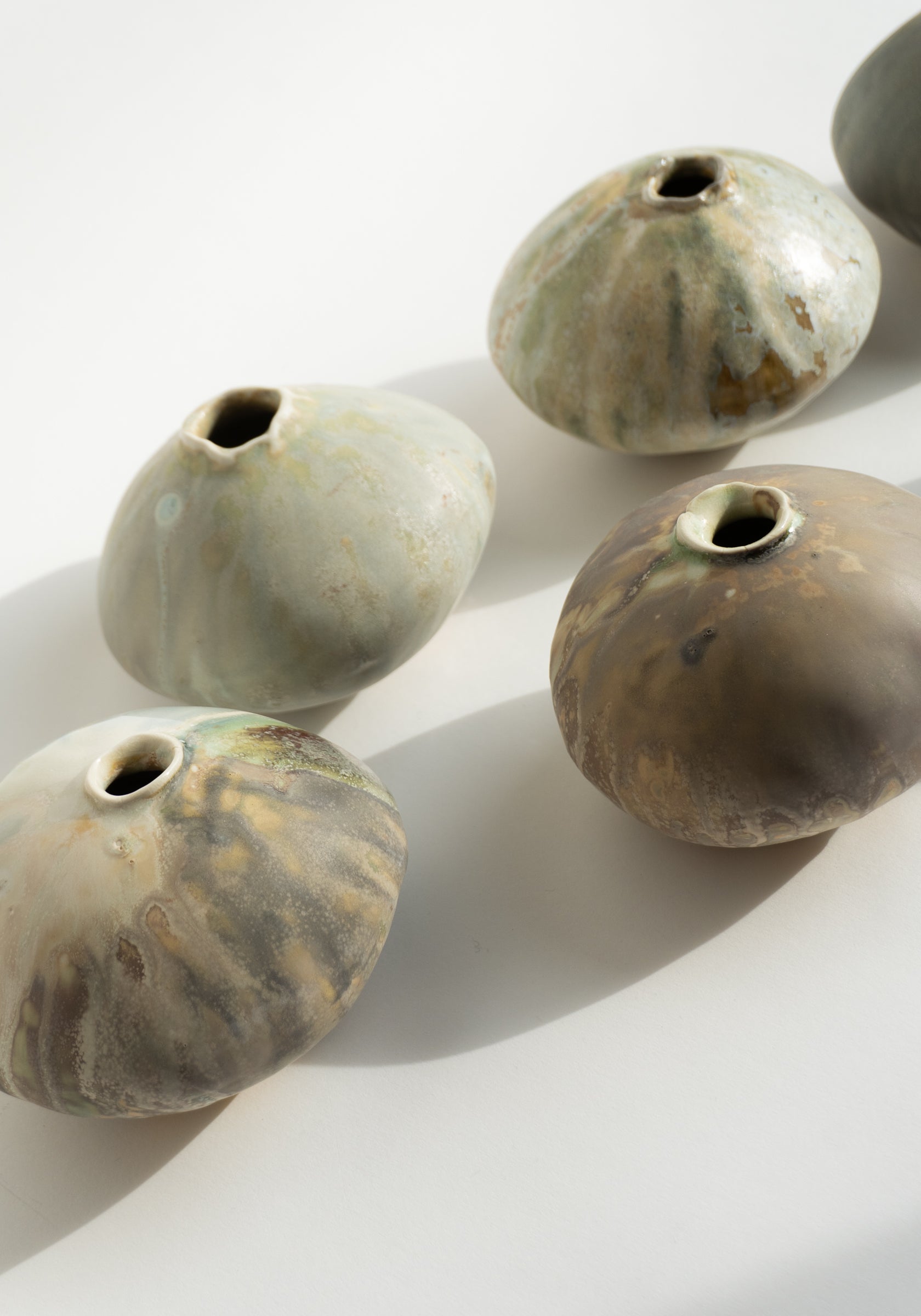 Mondays Ceramics Mini Moon Vases in Soda-Fired Porcelain