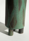 Mondays Ceramics Tripod Vase in Green Patina on Umber