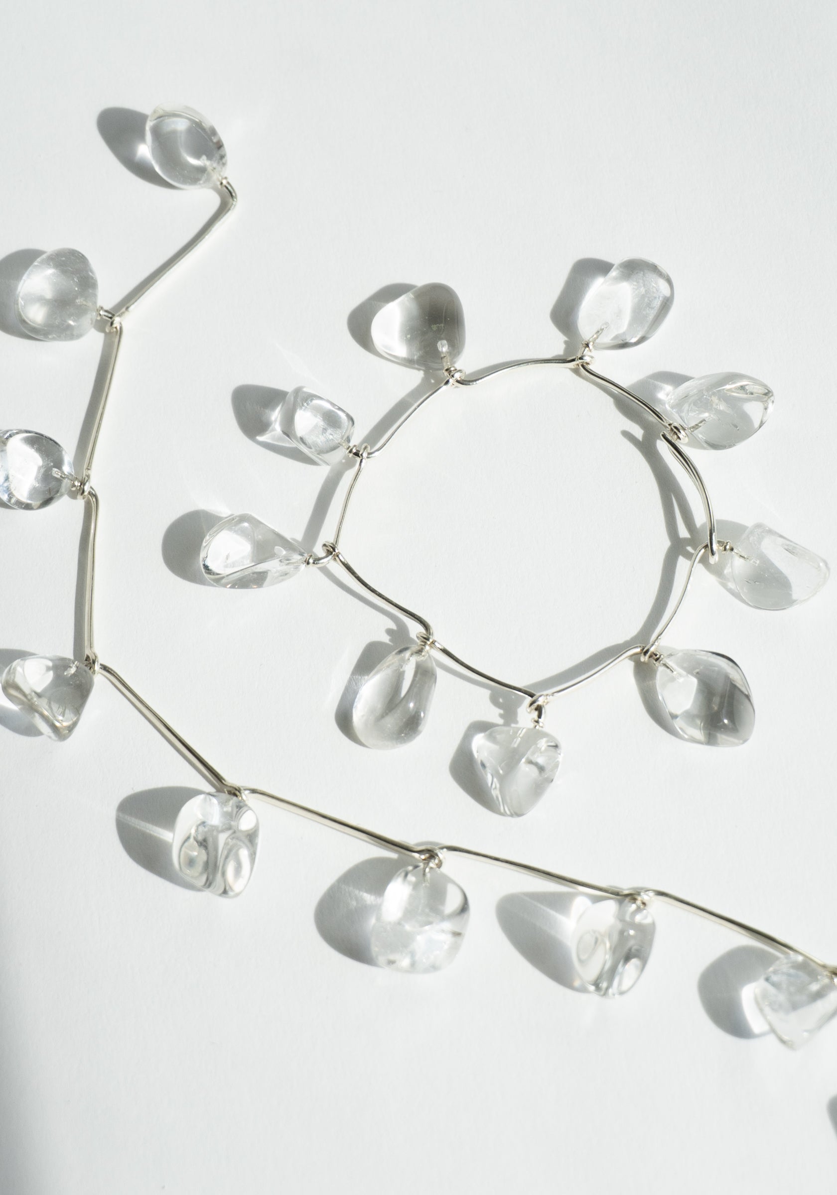 Pebbles Bracelet No.2 in Sterling + Rock Crystal