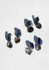 Pebbles Earrings in Lapis and Smokey Quartz