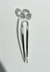 Pebbles Hairpin No.2 in Sterling + Rock Crystal