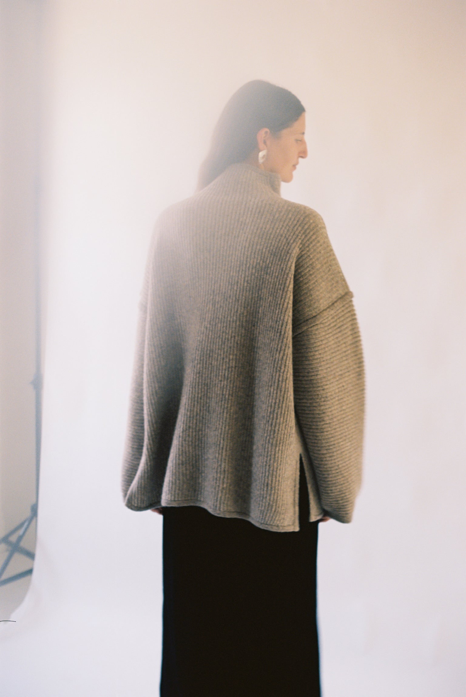 Ottoman Turtleneck Sweater in Moth Carrara