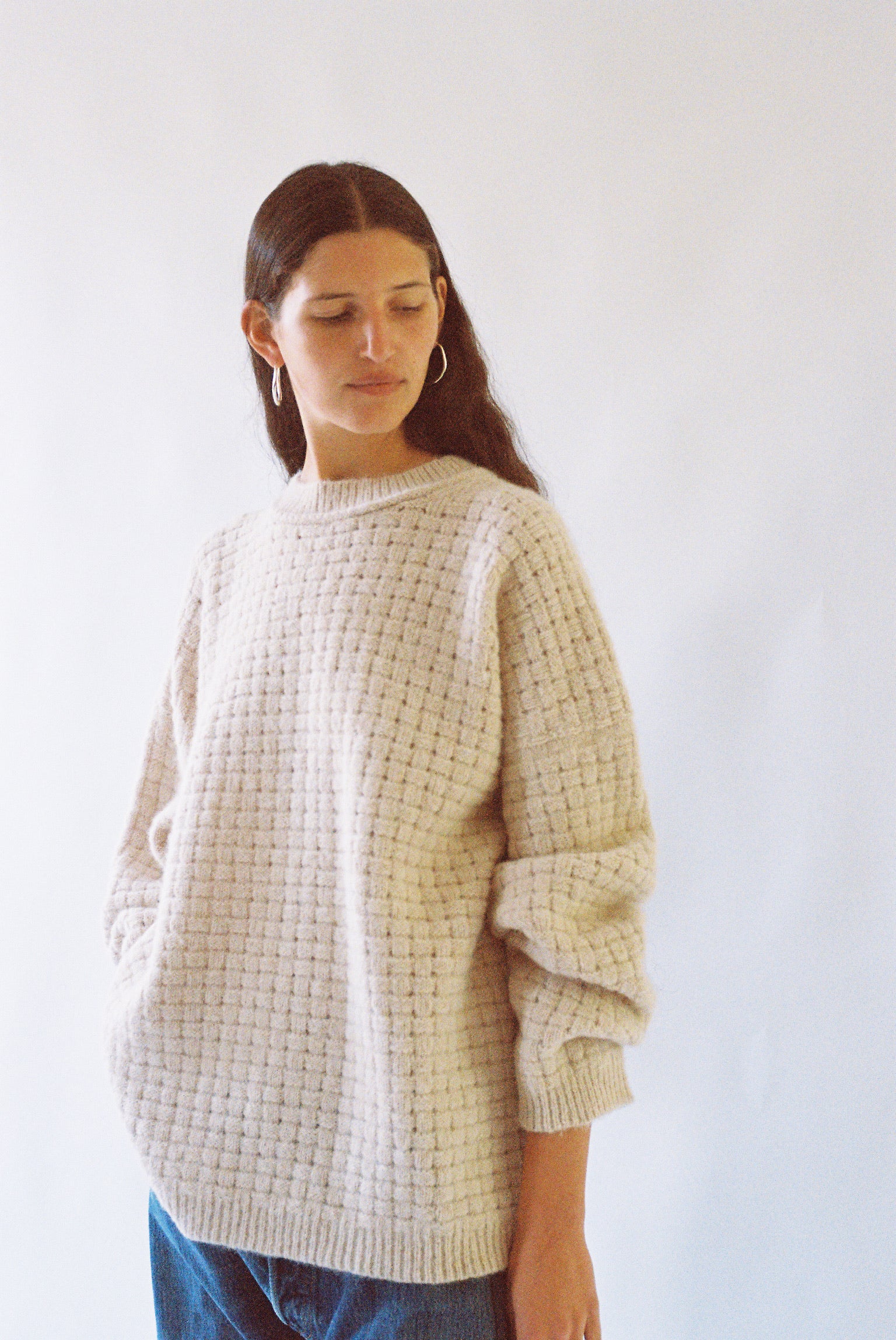 Interlace Crewneck in Alabaster