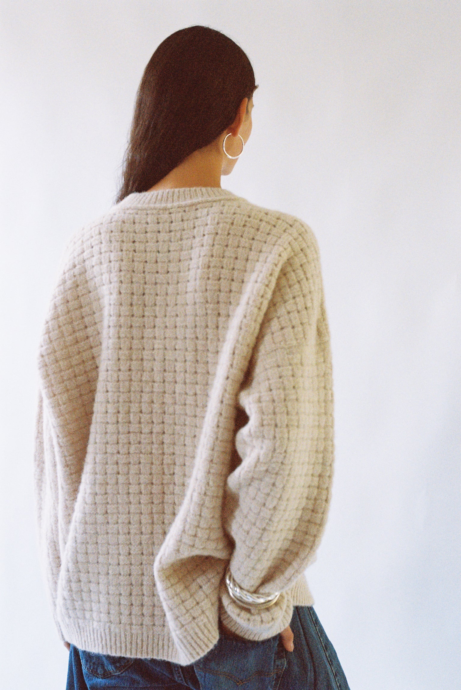 Interlace Crewneck in Alabaster