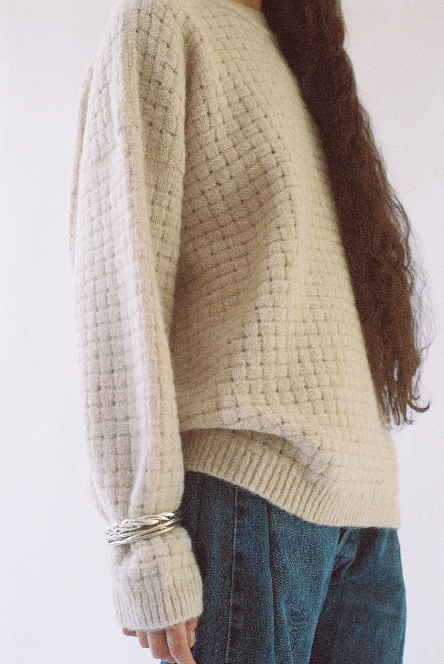 Interlace Crewneck in Alabaster