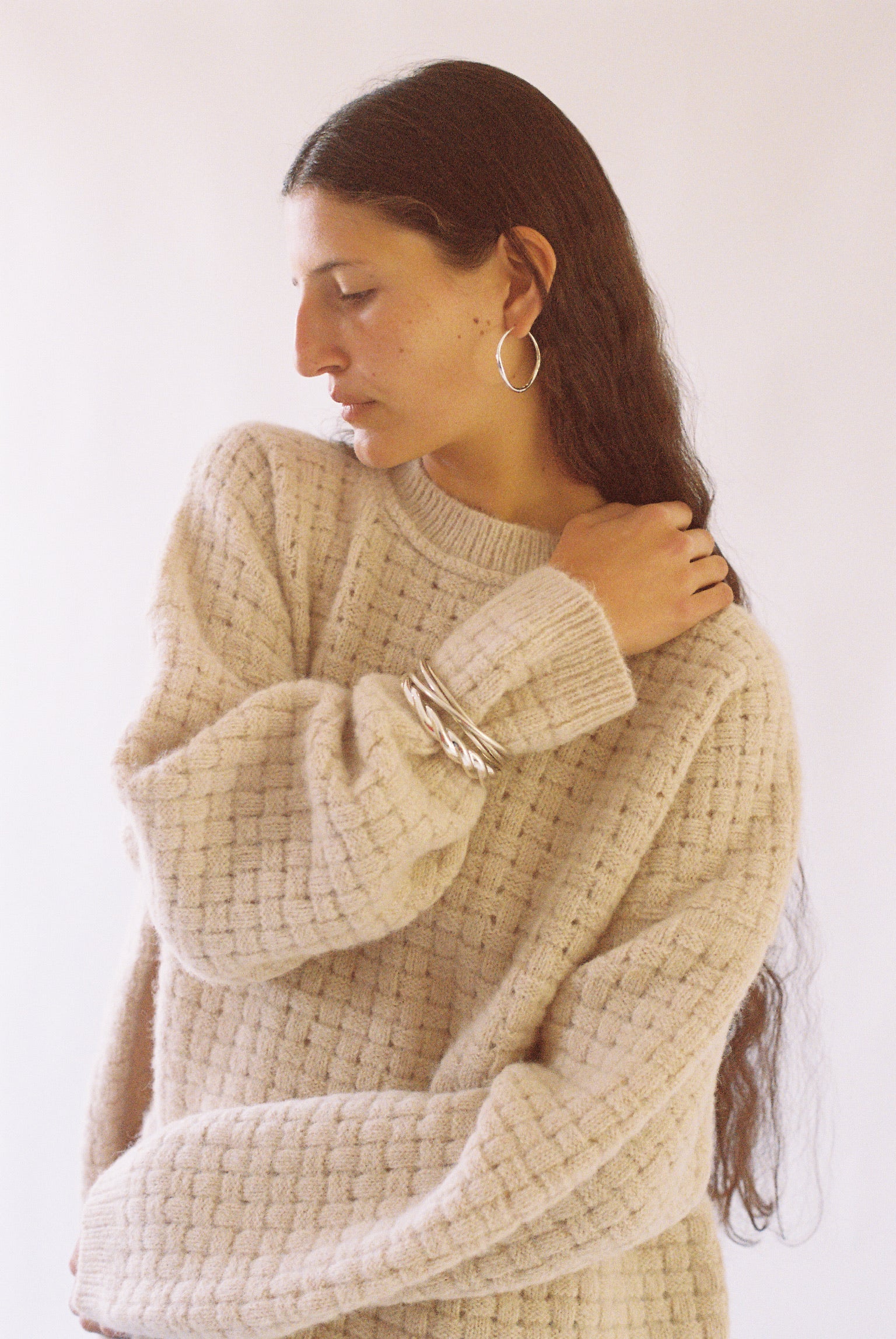 Interlace Crewneck in Alabaster