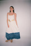 Slip Dress in Blue and White Dye Technique