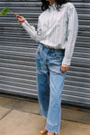 B Sides Vintage Reworked Straight Patchwork Jeans