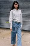 B Sides Vintage Reworked Straight Patchwork Jeans